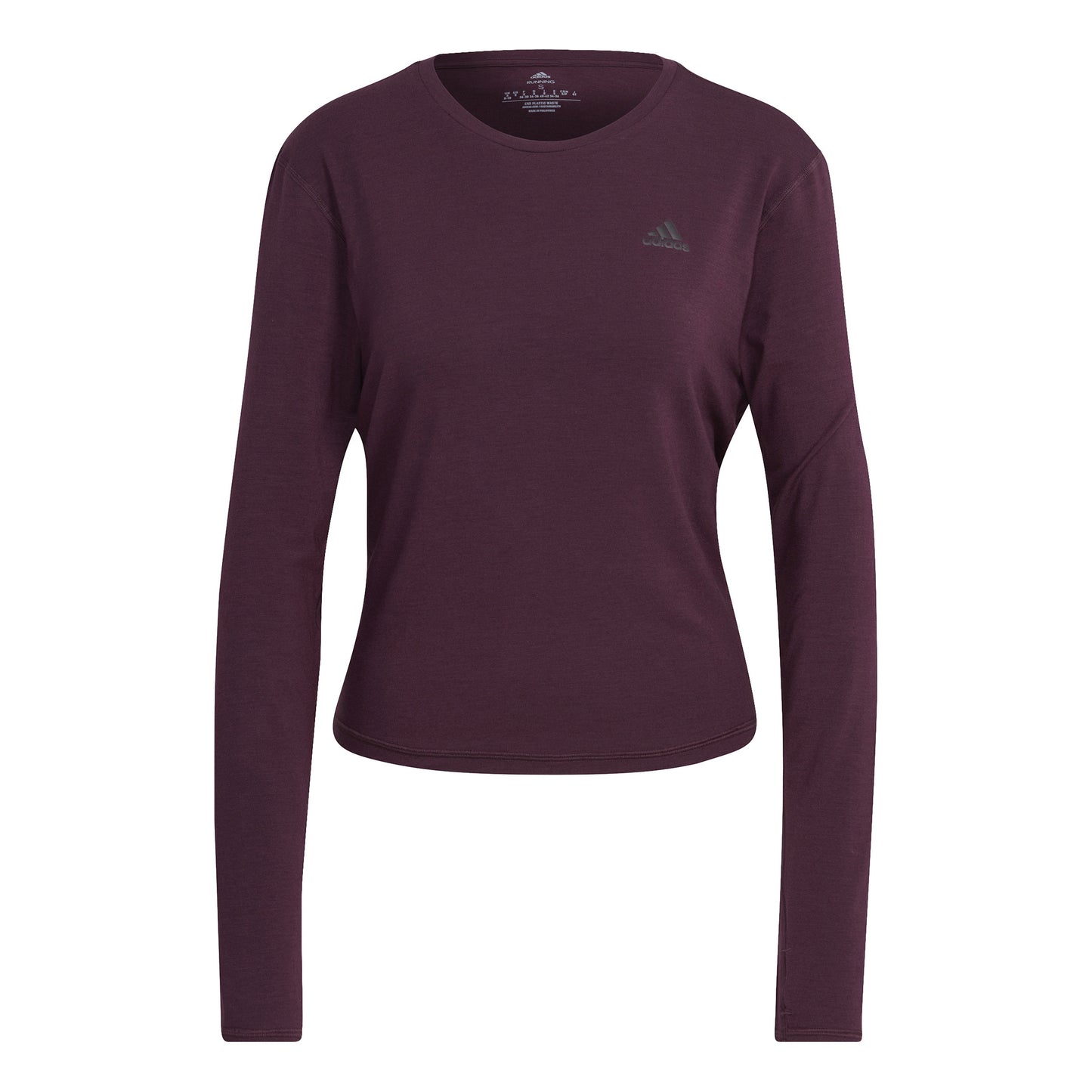 adidas RI 3 Stripes Made With Nature Haut Manches Longues Femmes-Berry adidas RI 3 Stripes Made With Nature Haut Manches Longues Femmes-Berry