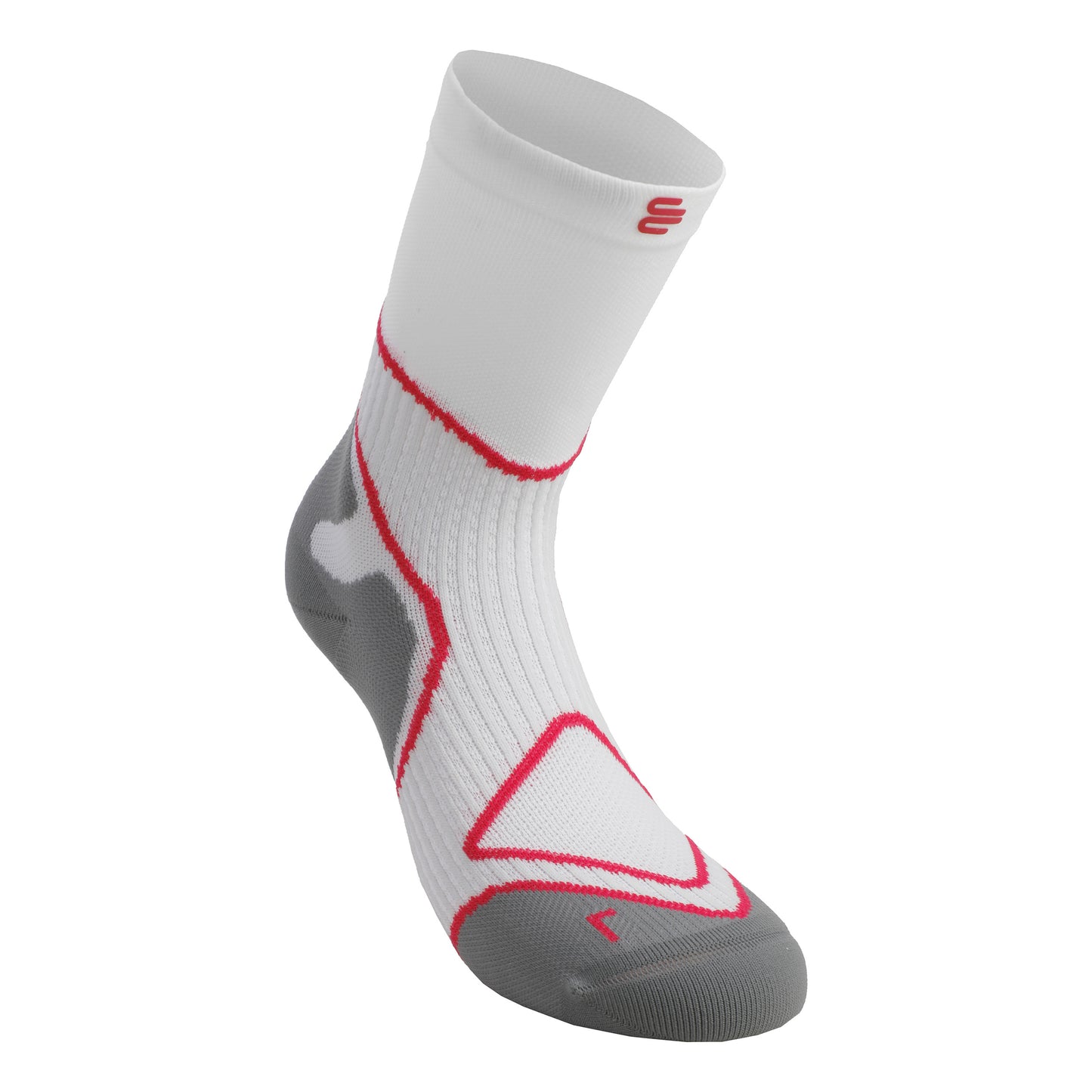 Bauerfeind Performance Mid Cut Chaussettes De Running Femmes-Blanc,Pink Bauerfeind Performance Mid Cut Chaussettes De Running Femmes-Blanc,Pink