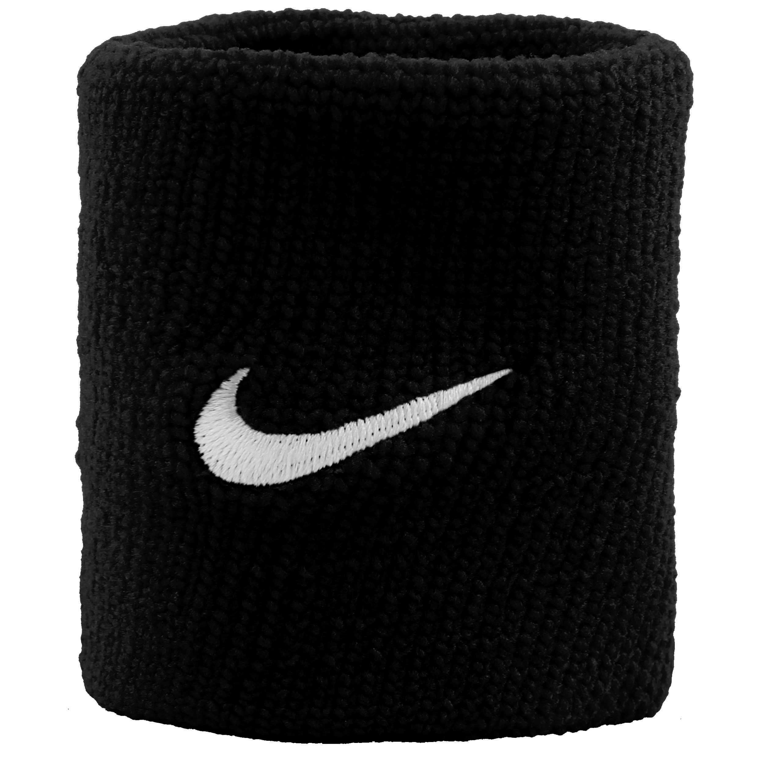 Nike Swoosh Poignet Pack de 2 unités court - noir, blanc