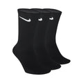Everday Lightweight Crew Chaussettes de sport Pack de 3 Unisex - noir, blanc