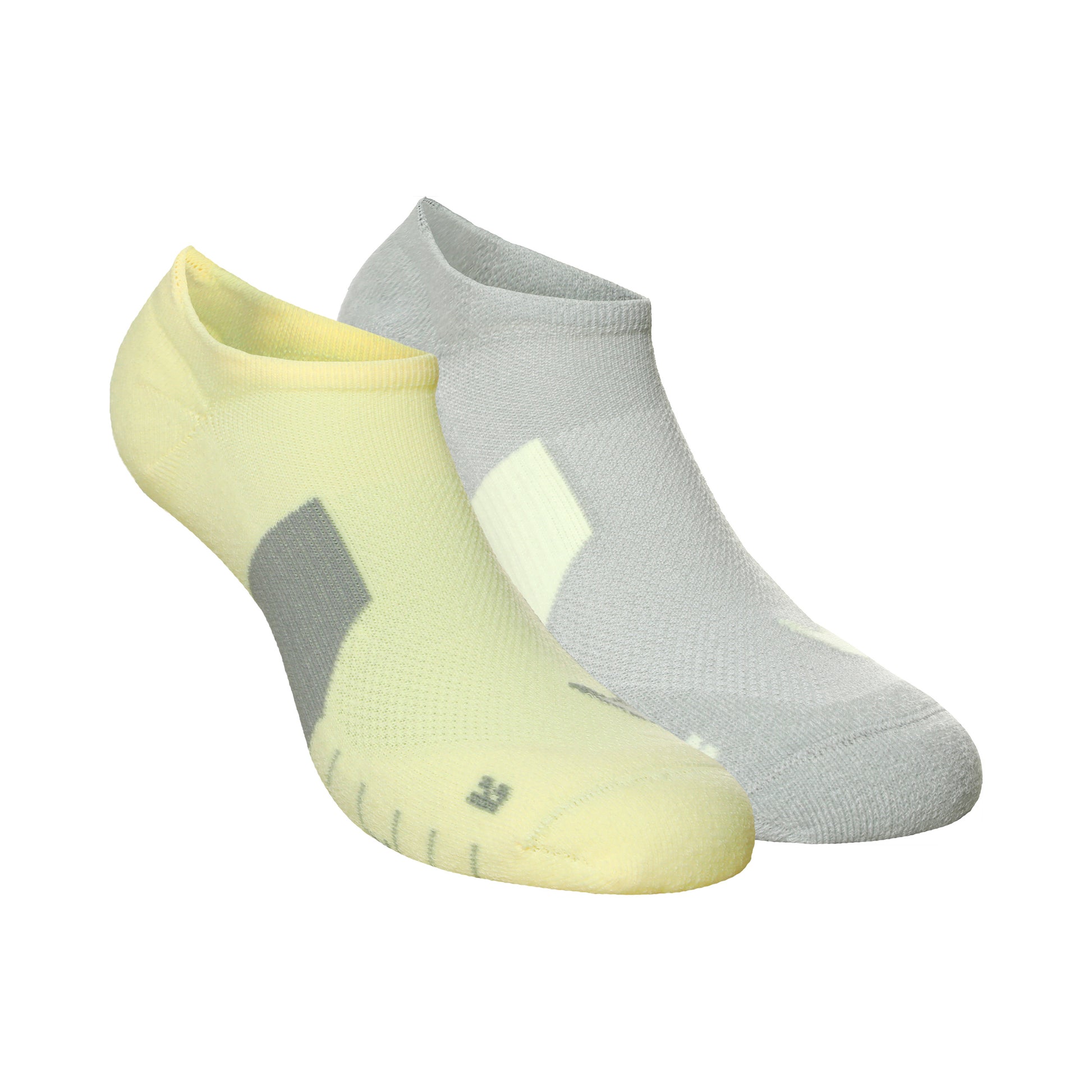Nike Dri-Fit Multiplier No-Show Socks Chaussettes de running Pack de 2 unités Unisex - gris, jaune