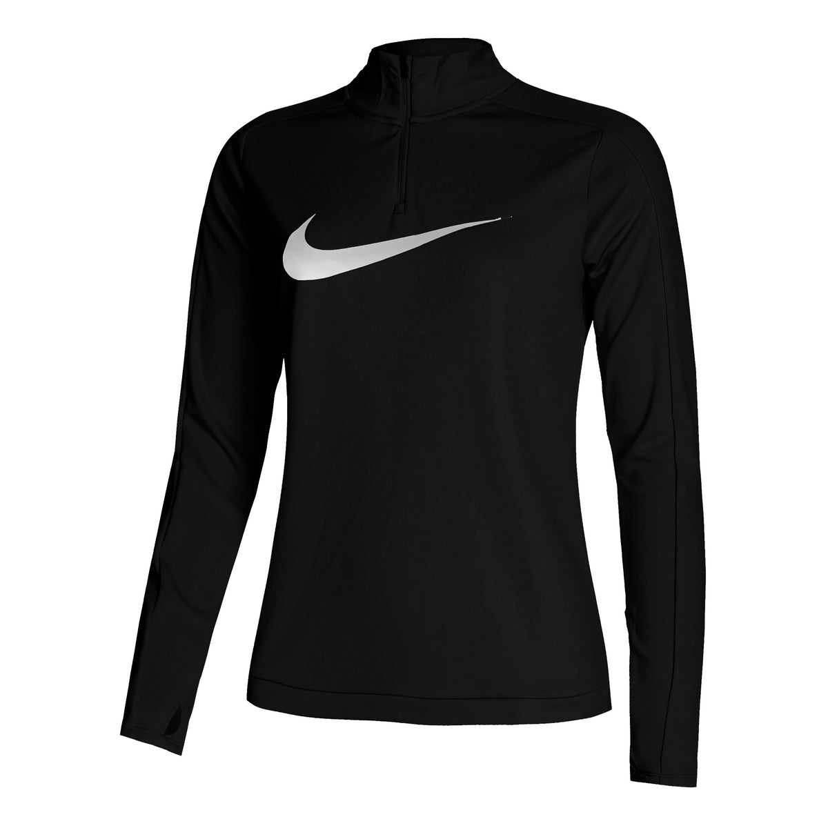 Nike Dri-Fit Swoosh HBR Half-Zip Top de course Femmes - noir, gris