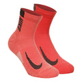 Dri-Fit Multiplier No-Show Socks Chaussettes de running Pack de 2 unités Unisex - corail, rouge