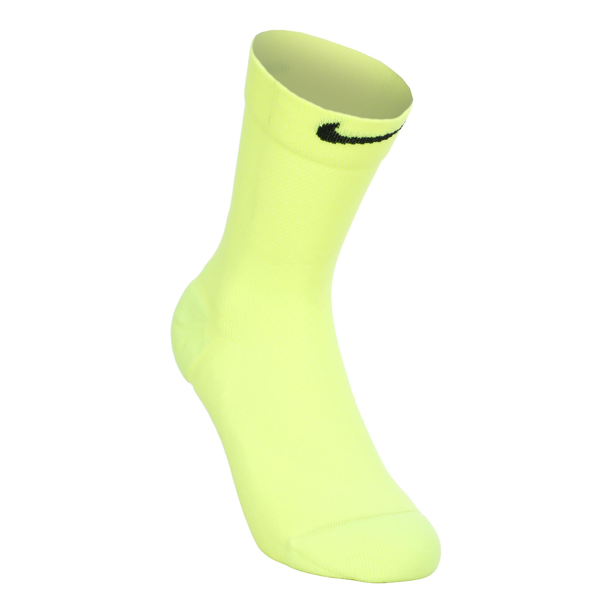 Nike Fast Midweight Crew Chaussettes De Running-Jaune,Noir