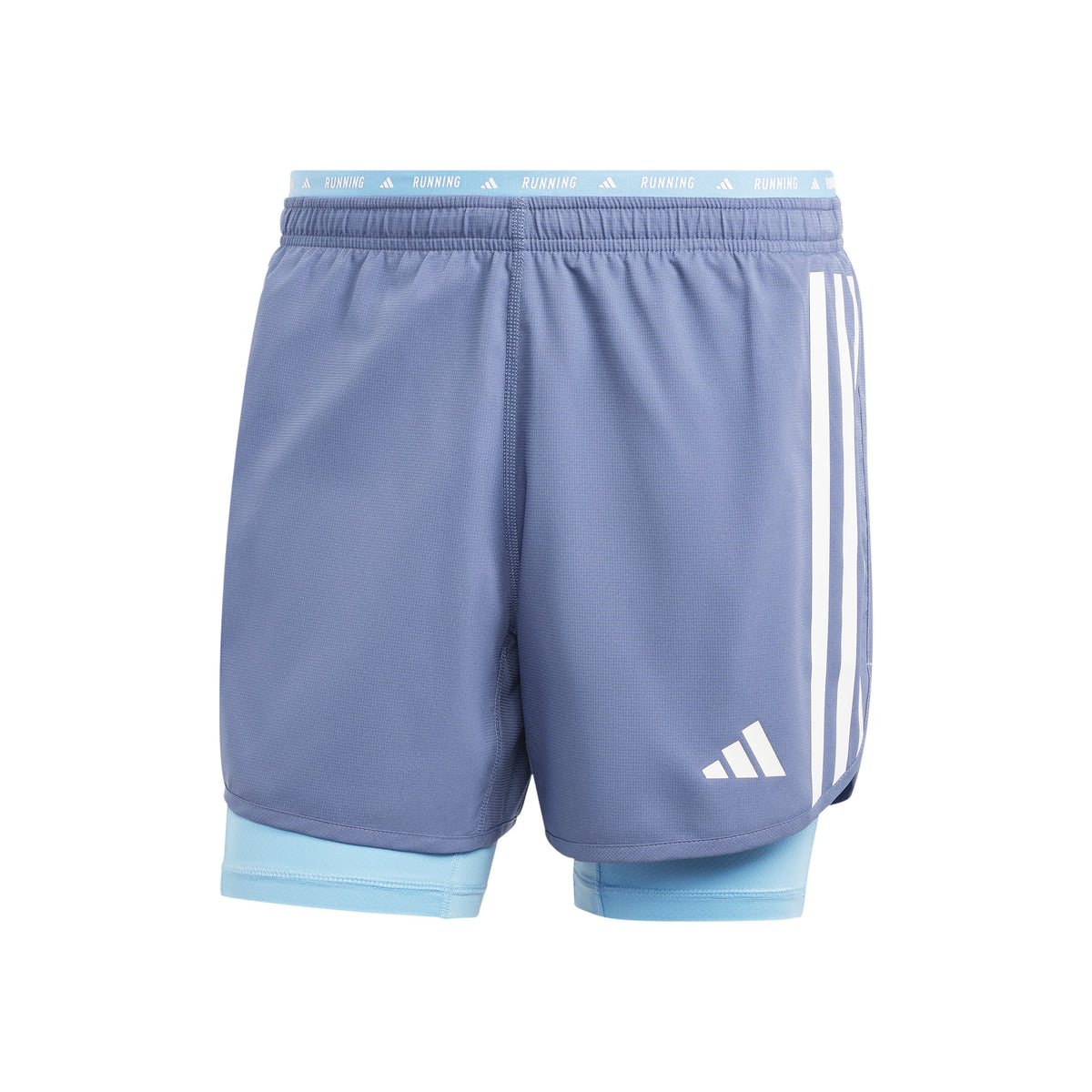 adidas Own The Run 3S 2in1 Short de running Hommes - bleu gris,