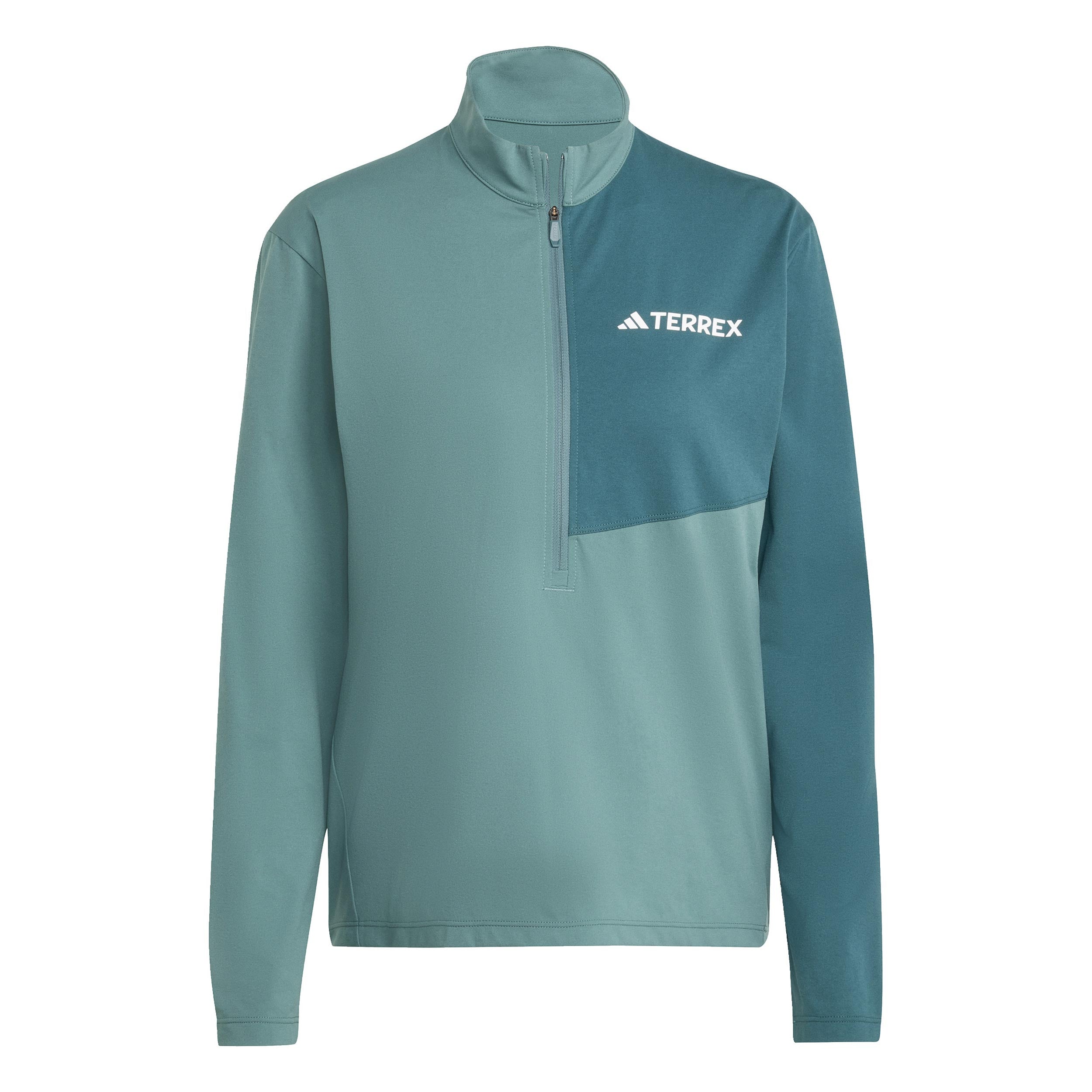 adidas Terrex MT Half-Zip Maillot De Course Femmes-Vert Foncé,Vert