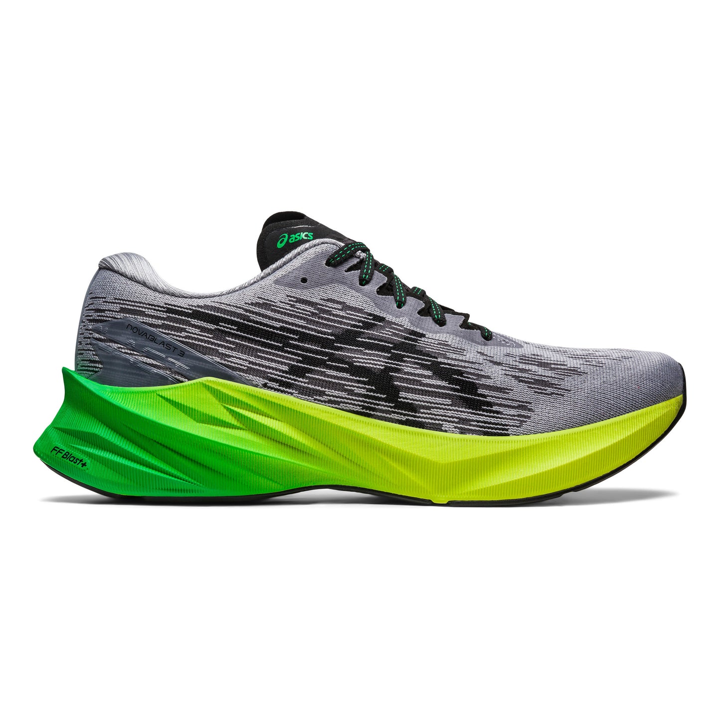 ASICS Novablast 3 Chaussure de running sans stabilisateurs Hommes - gris, vert fluo
