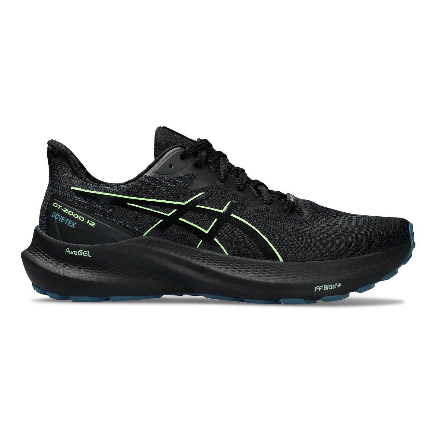 ASICS GT-2000 12 GTX Chaussure de running avec stabilisateurs Hommes - noir, vert fluo