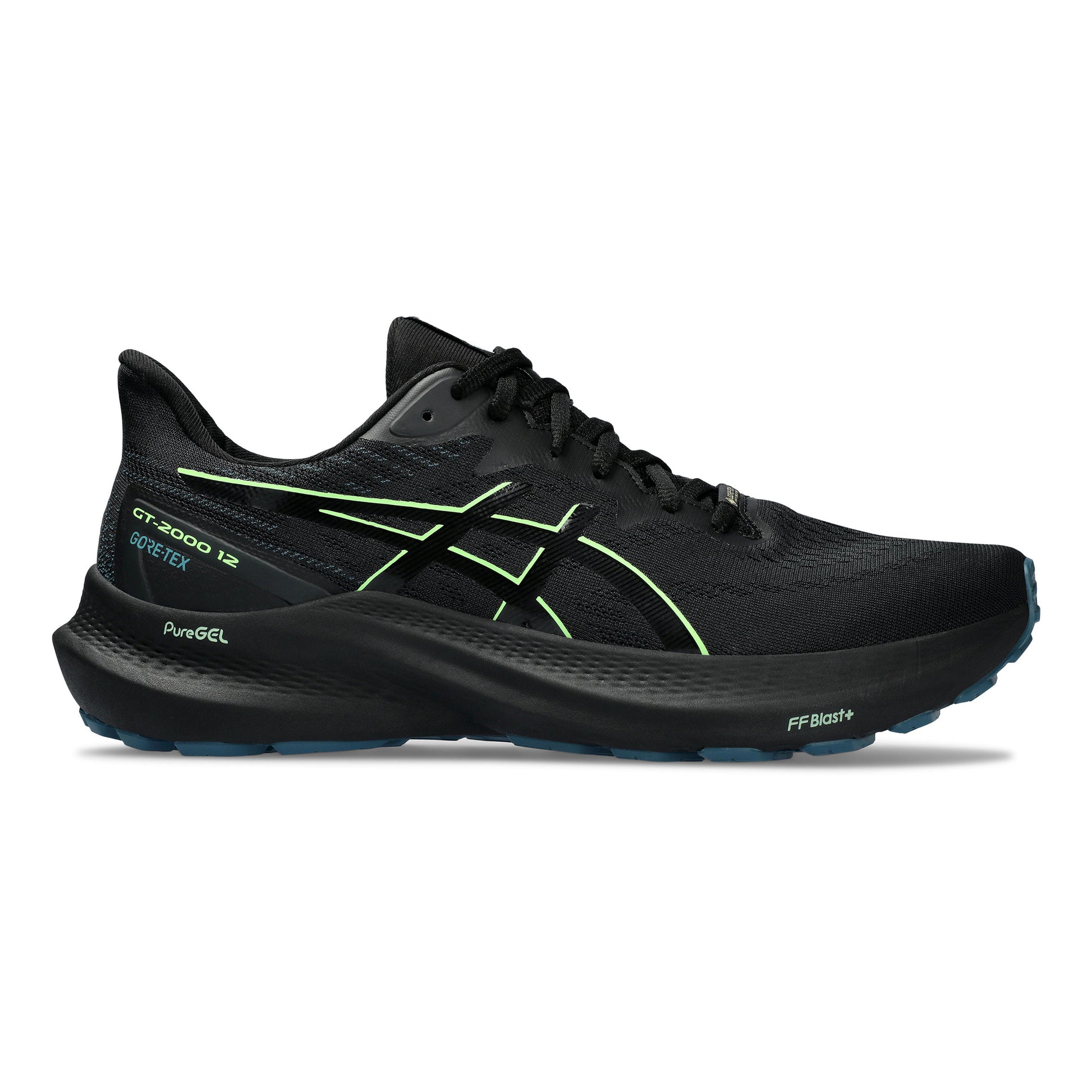ASICS GT-2000 12 GTX Chaussure de running avec stabilisateurs Hommes - noir, vert fluo