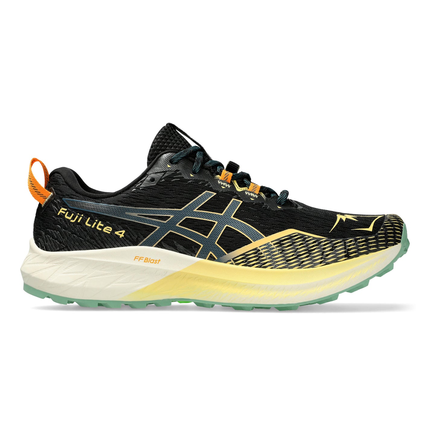 ASICS Fuji Lite 4 Chaussure trail Hommes - noir, orange