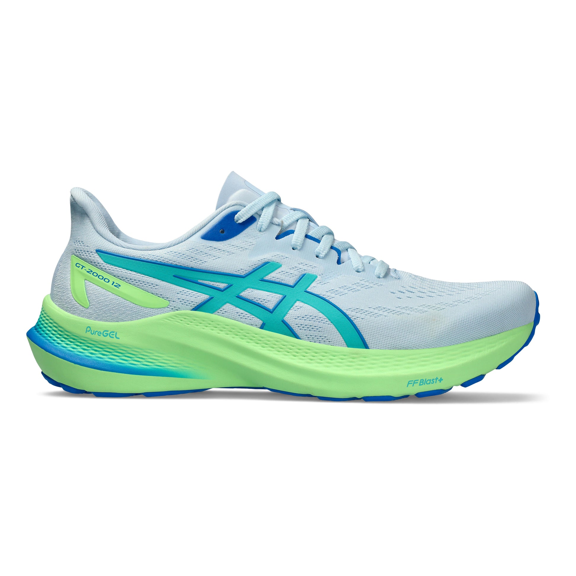 ASICS GT-2000 12 Lite-Show Chaussure de running avec stabilisateurs Hommes - bleu clair, vert fluo