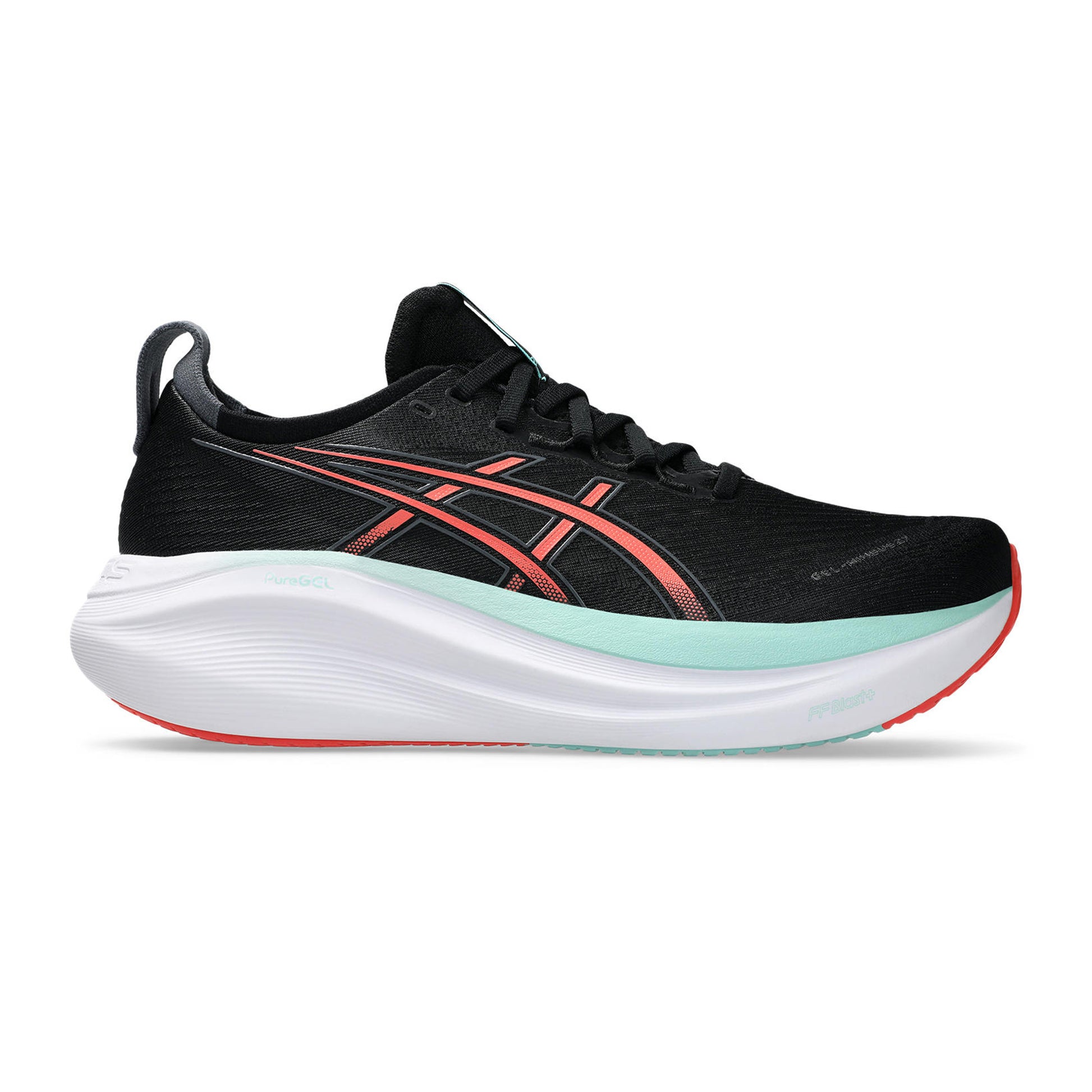 ASICS Gel-Nimbus 27 Chaussure De Running Sans Stabilisateurs Hommes-Noir,Corail
