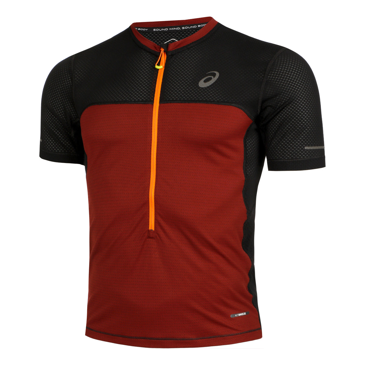 ASICS Fujitrail Maillot de course Hommes - rouge foncé, noir