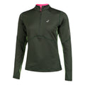 Winter Run Half-Zip Midlayer Top de course Femmes - vert foncé,