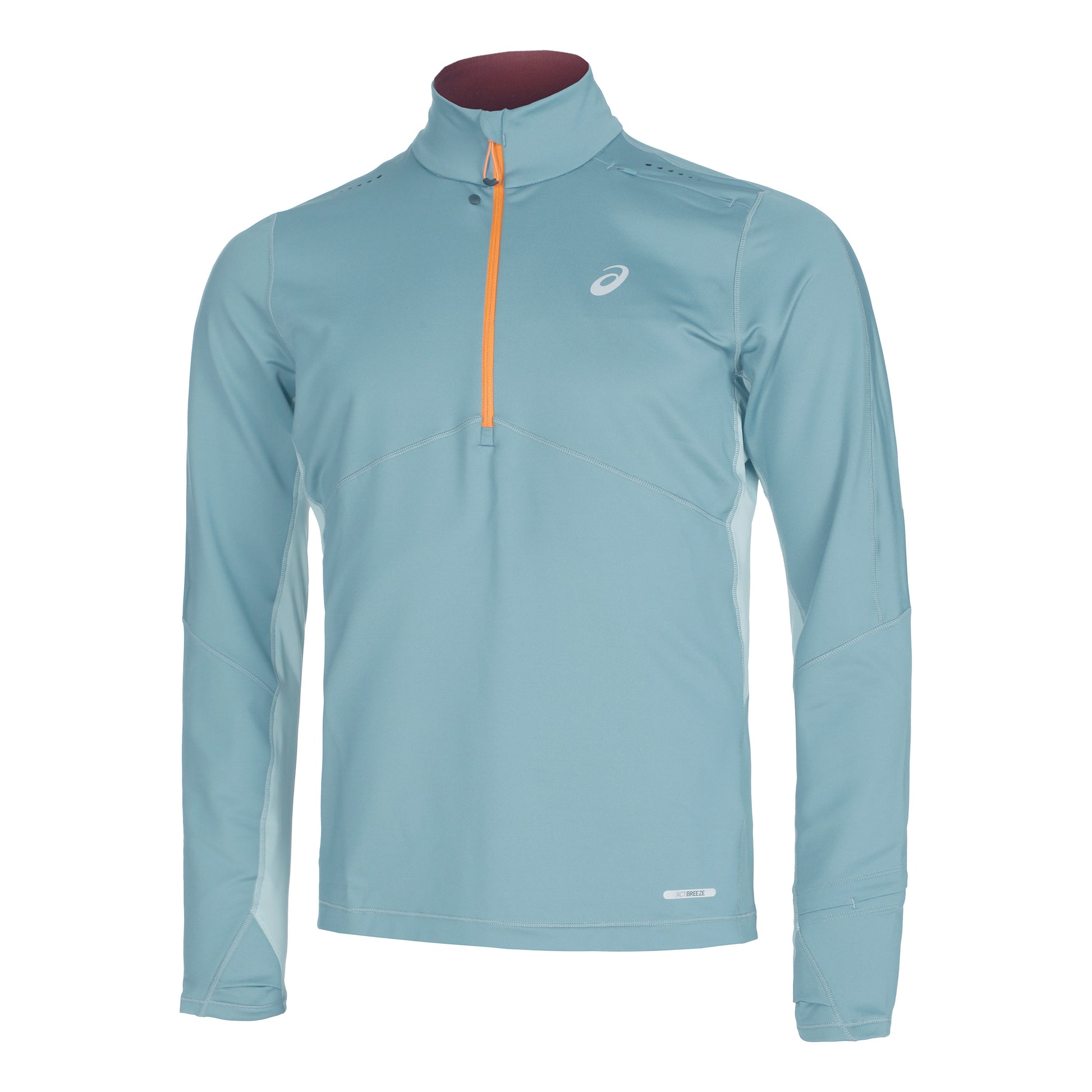 ASICS Winter Run Half-Zip Midlayer Top de course Hommes - bleu petrol, gris