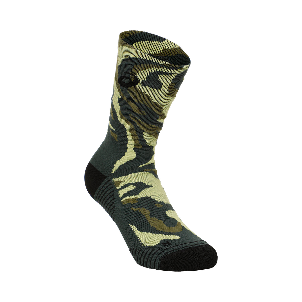 ASICS Color Camo Run Crew Chaussettes de running Unisex - vert foncé, gris