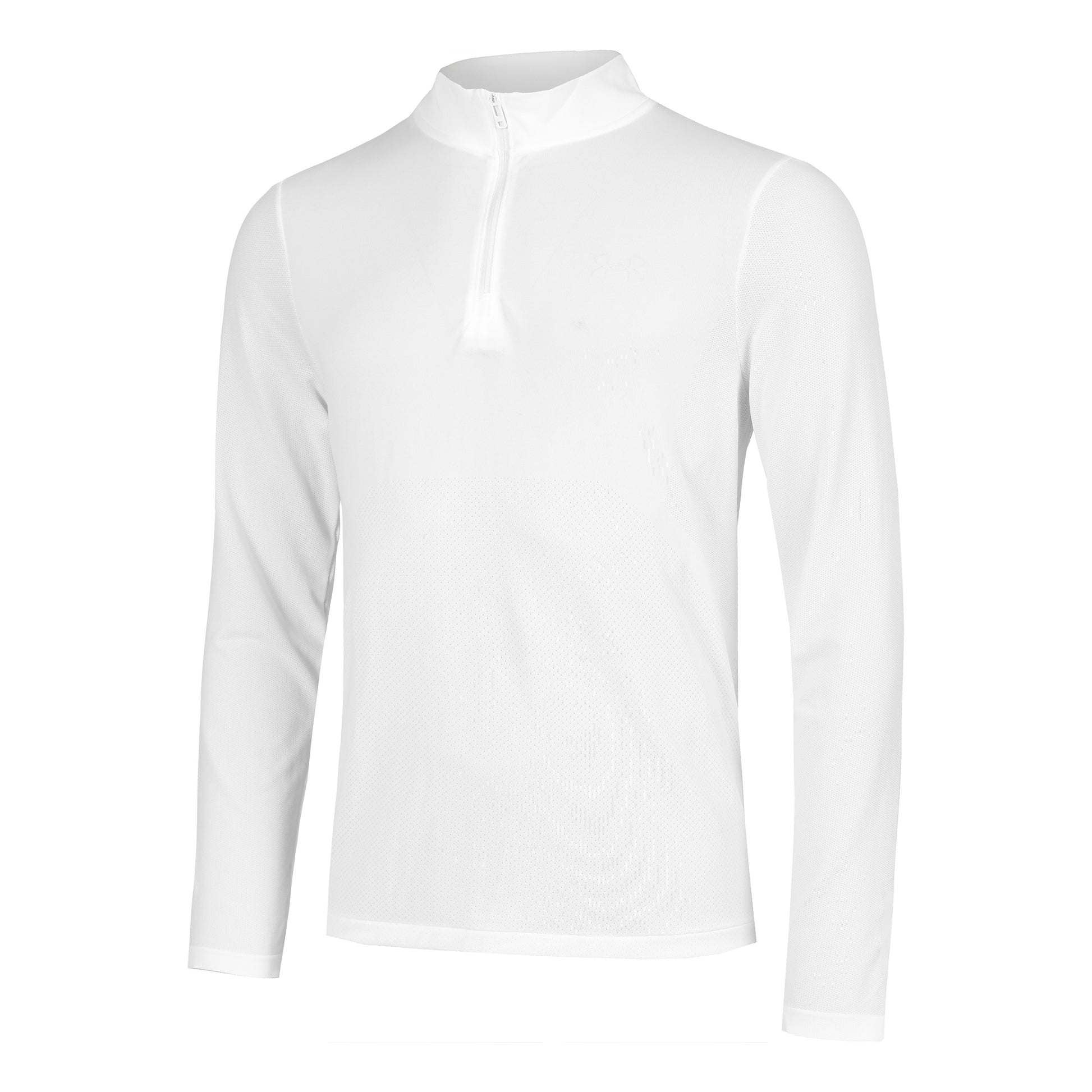 Under Armour Seamless Stride 1/4 Zip Haut Manches Longues Hommes-Blanc