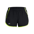 Fly By 3in Short de running Femmes - noir, jaunes fluo