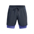 Launch 2in1 5in Short de running Hommes - gris, violet