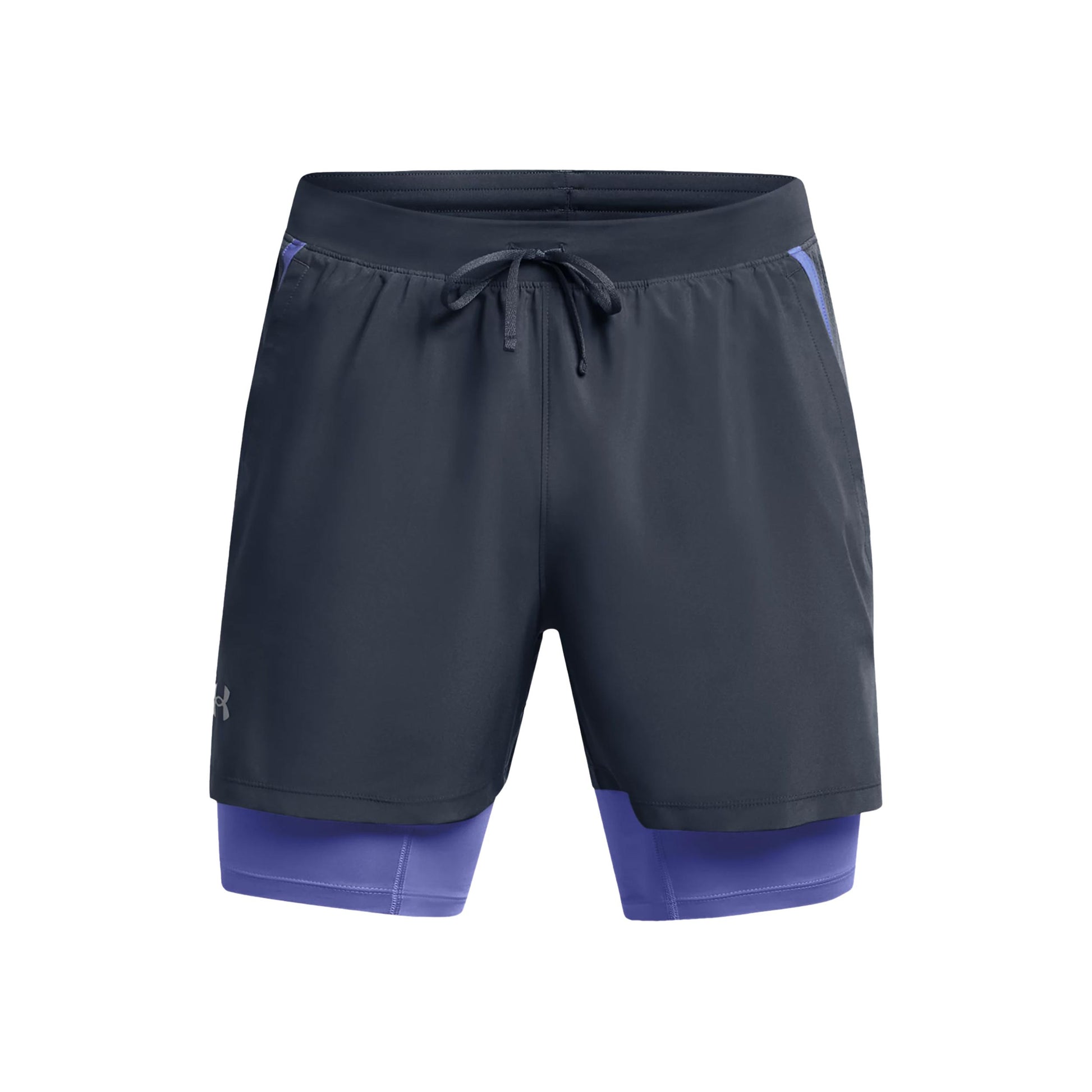 Under Armour Launch 2in1 5in Short de running Hommes - gris, violet