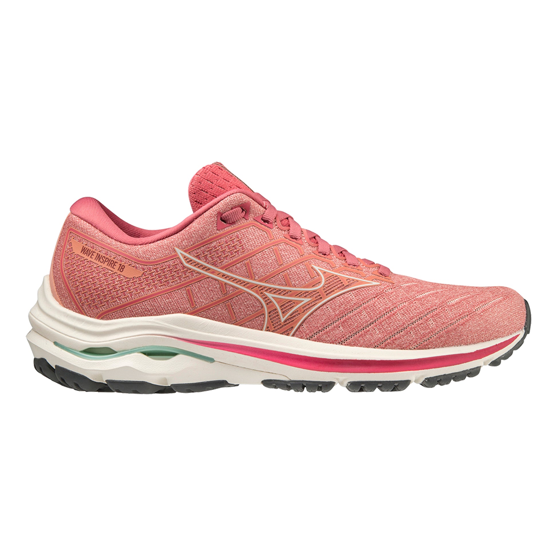 Mizuno Wave Inspire 18 Chaussure De Running Avec Stabilisateurs Femmes-Rosé