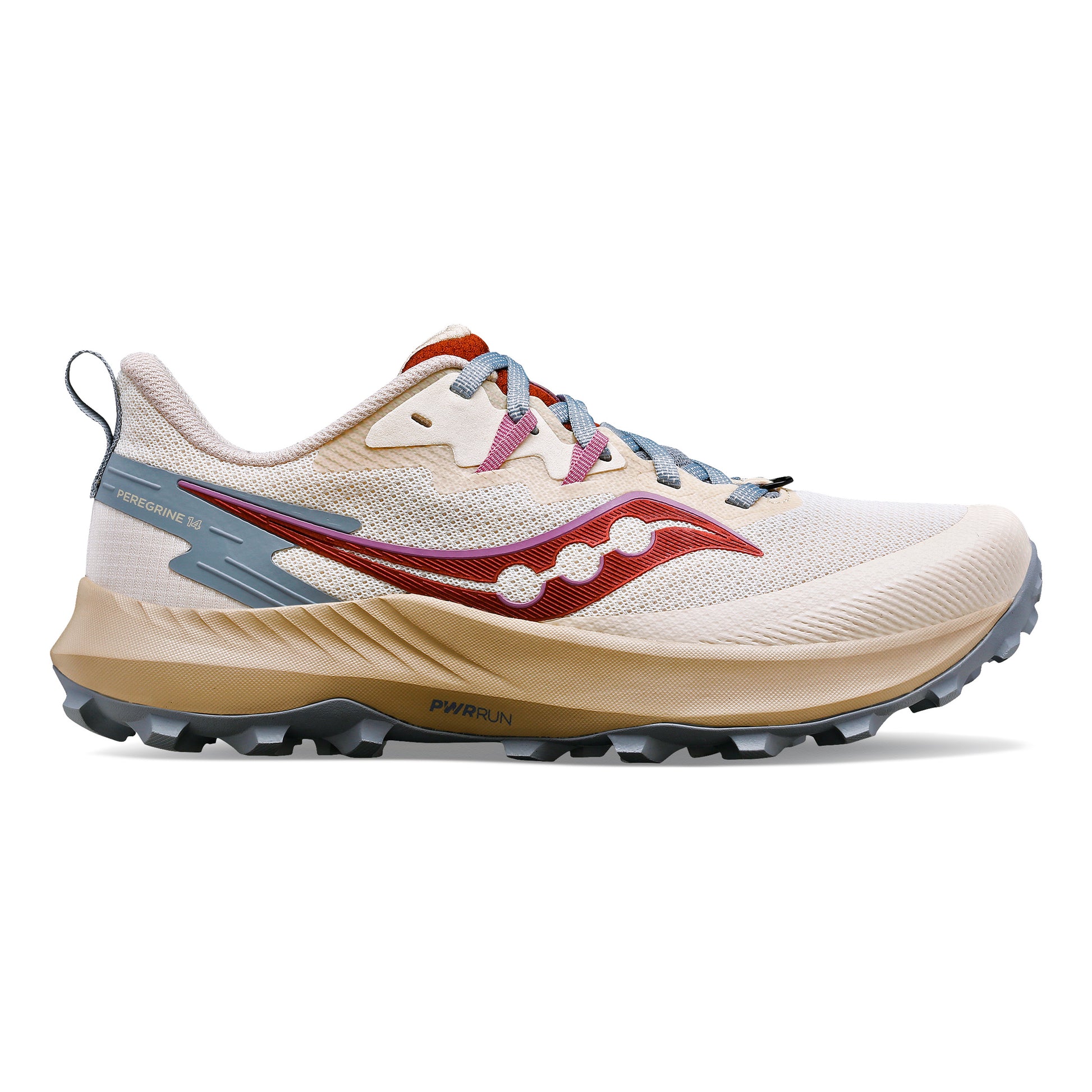 Saucony Peregrine 14 Chaussure trail Femmes - crème, rouge foncé