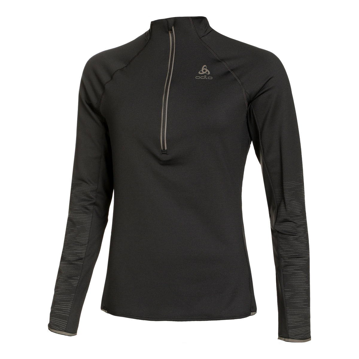Odlo Zeroweight Ceramiwarm Reflective Mid Layer Half-Zip Top De Course Femmes-Noir