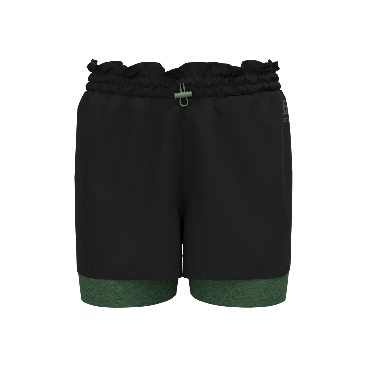 Odlo 2in1 Active 365 5in Short De Running Femmes-Noir,Vert Foncé