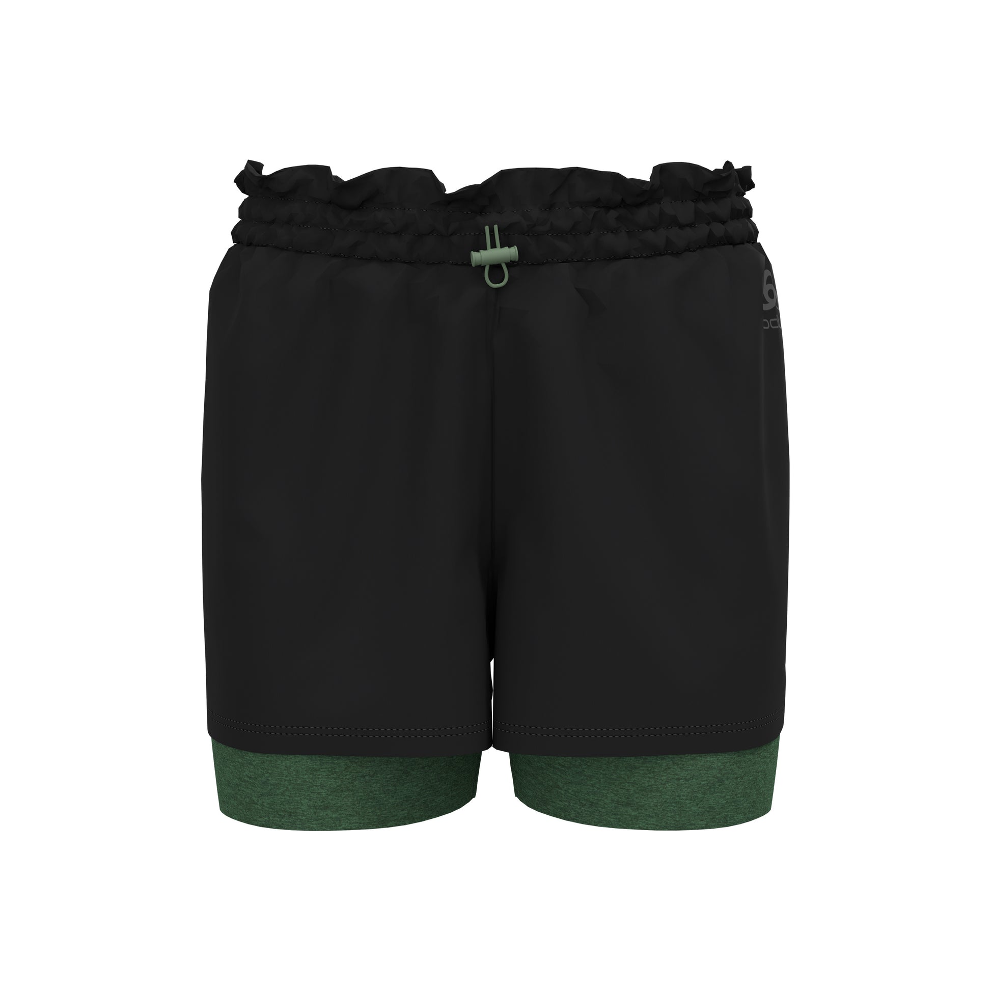 Odlo 2in1 Active 365 5in Short De Running Femmes-Noir,Vert Foncé