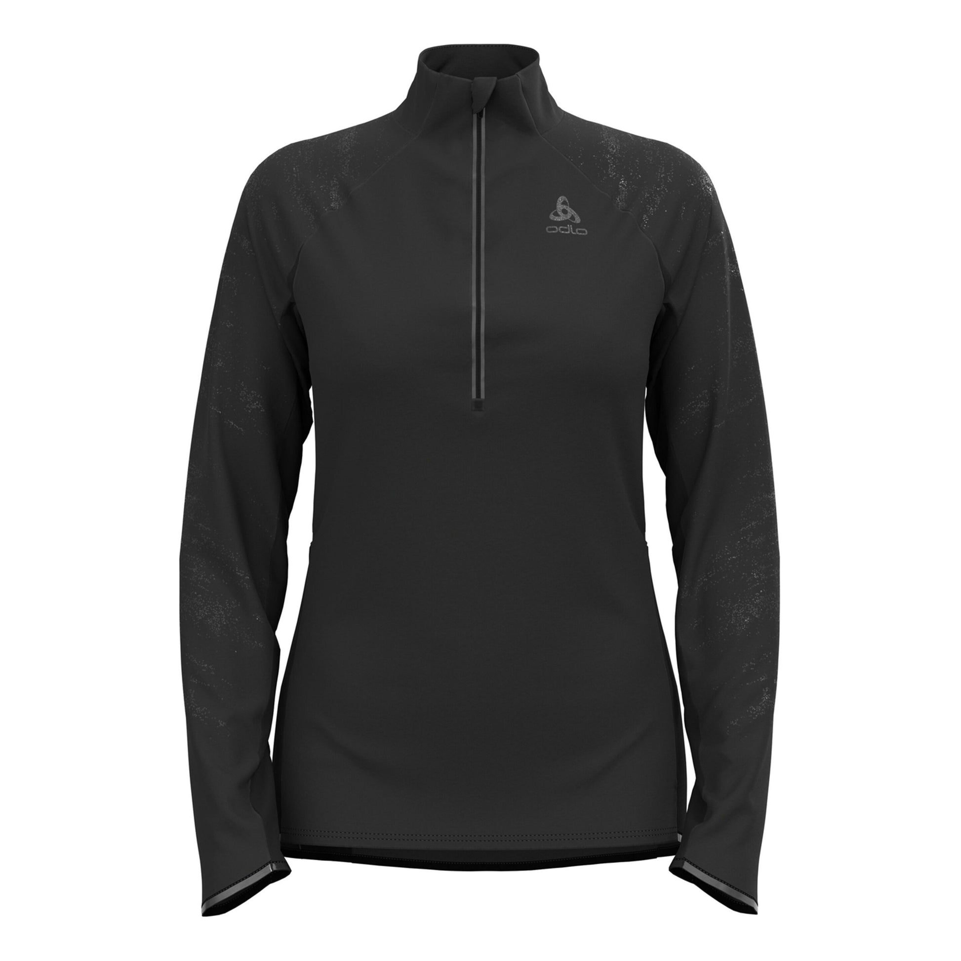 Odlo Zeroweight Ceramiwarm Reflective Mid Layer Half-Zip Top De Course Femmes-Noir