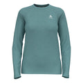 Essential Seamless Crew Neck Haut Manches Longues Femmes-Turquoise