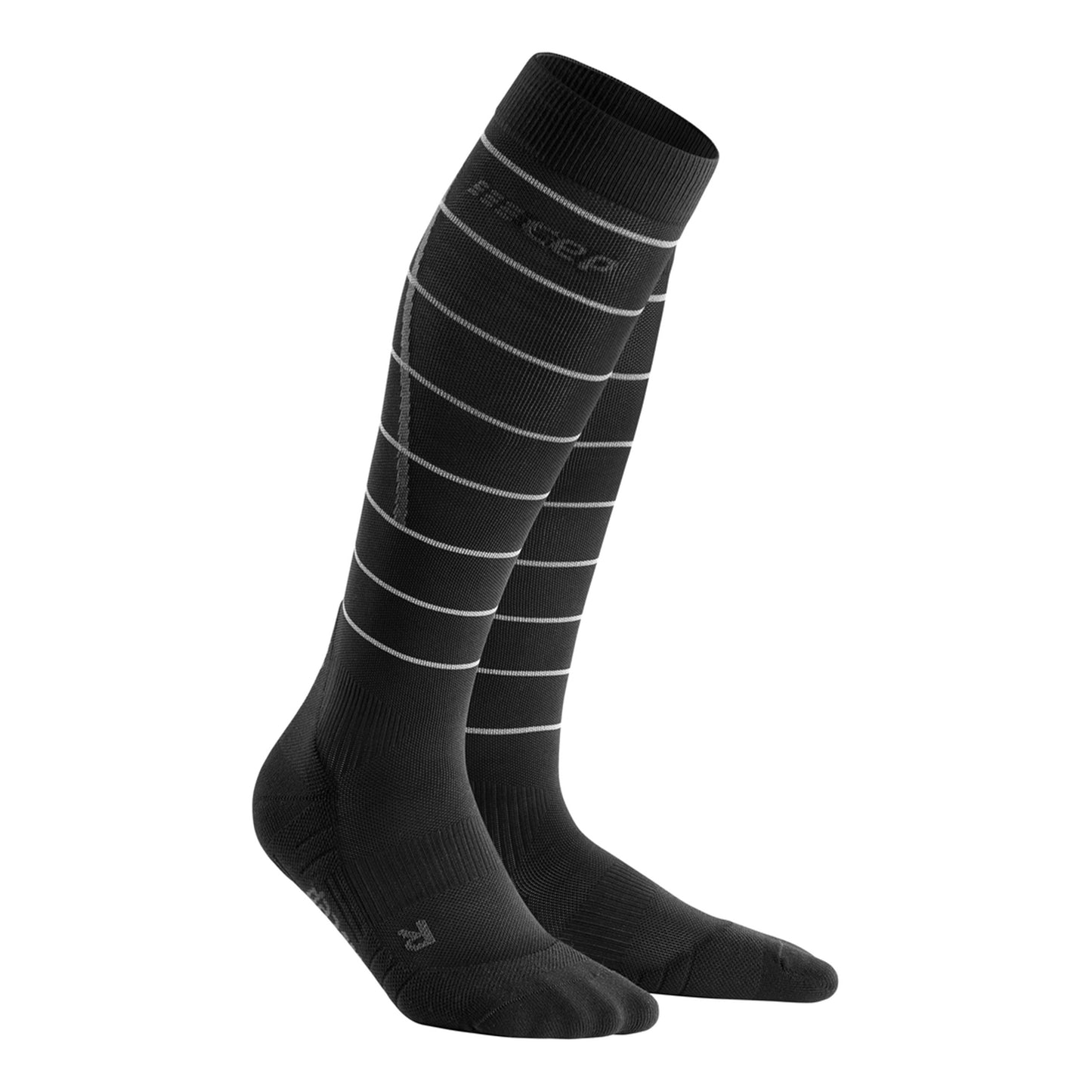 CEP Reflective Chaussettes De Compression Hommes-Noir,Argent