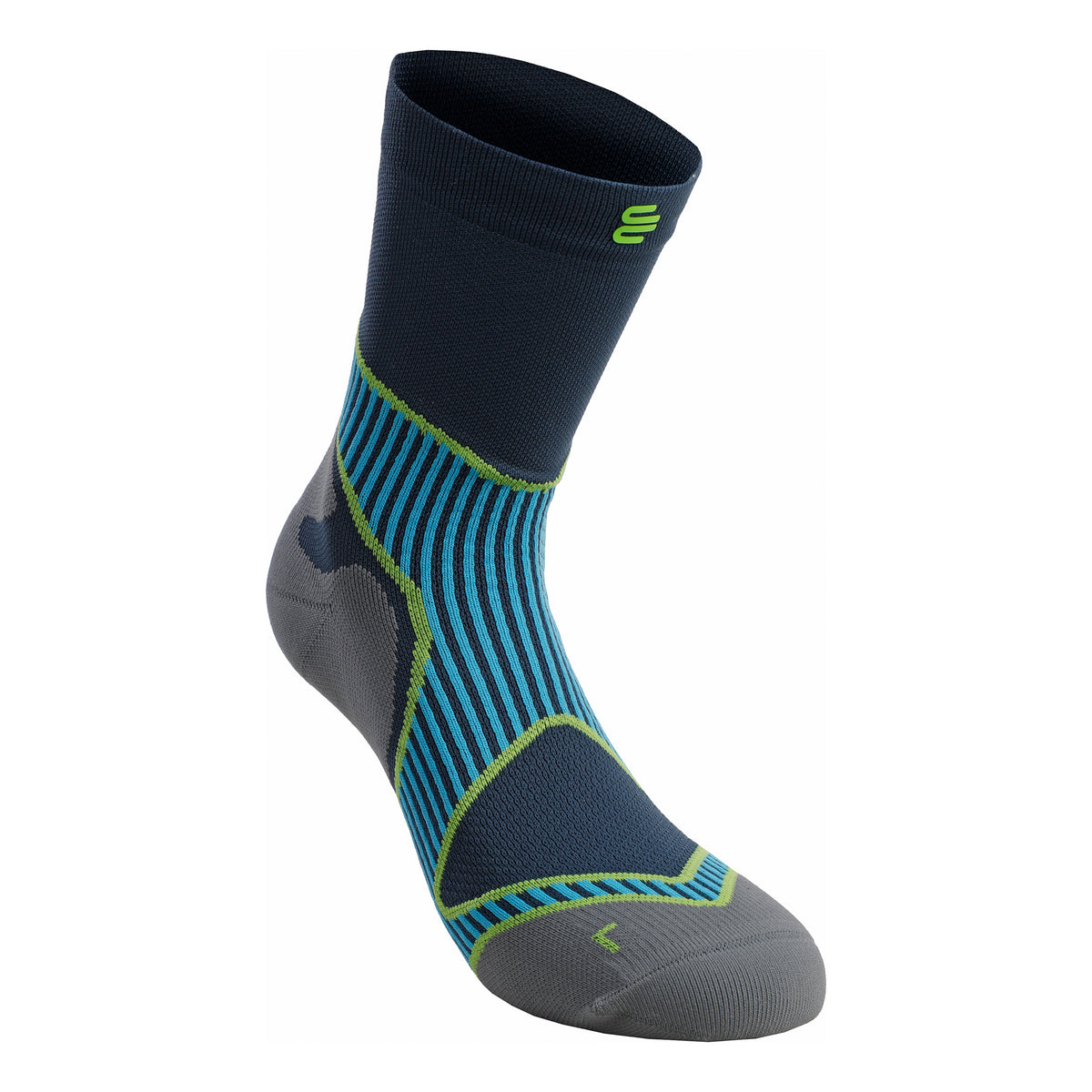 Bauerfeind Performance Mid Cut Chaussettes De Running Hommes-Bleu
