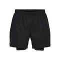 Dallas 2in1 Shorts Hommes-Noir
