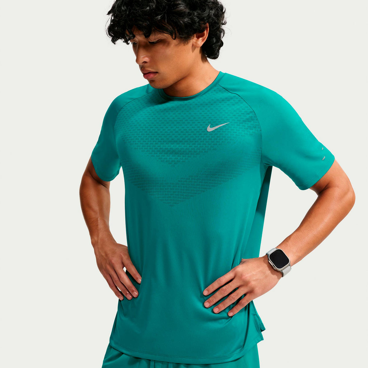 Nike Stride  Maillot de course Hommes - bleu petrol, argent