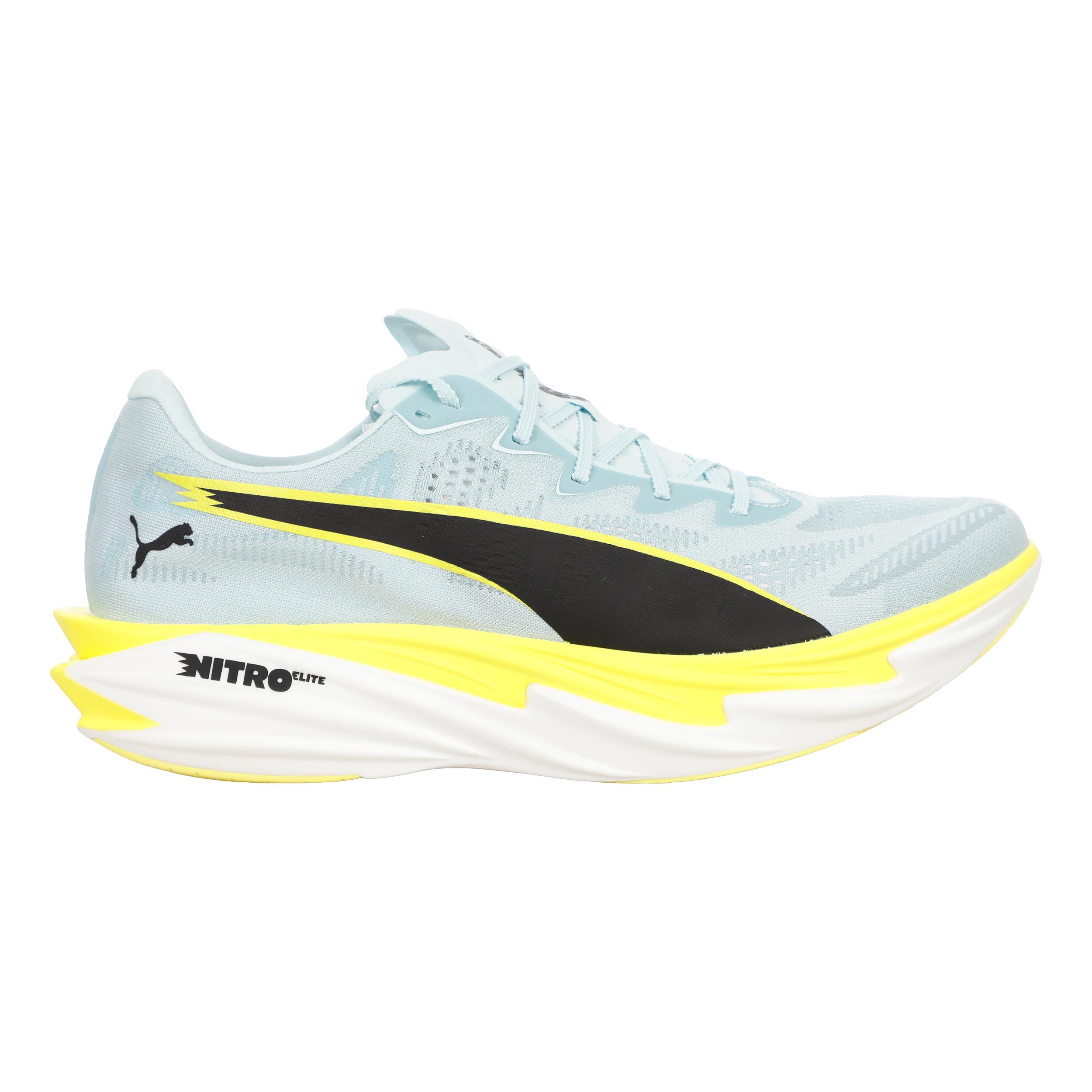 Puma Deviate Nitro Elite 4 Chaussure de compétition Hommes-bleu clair, jaune lemon