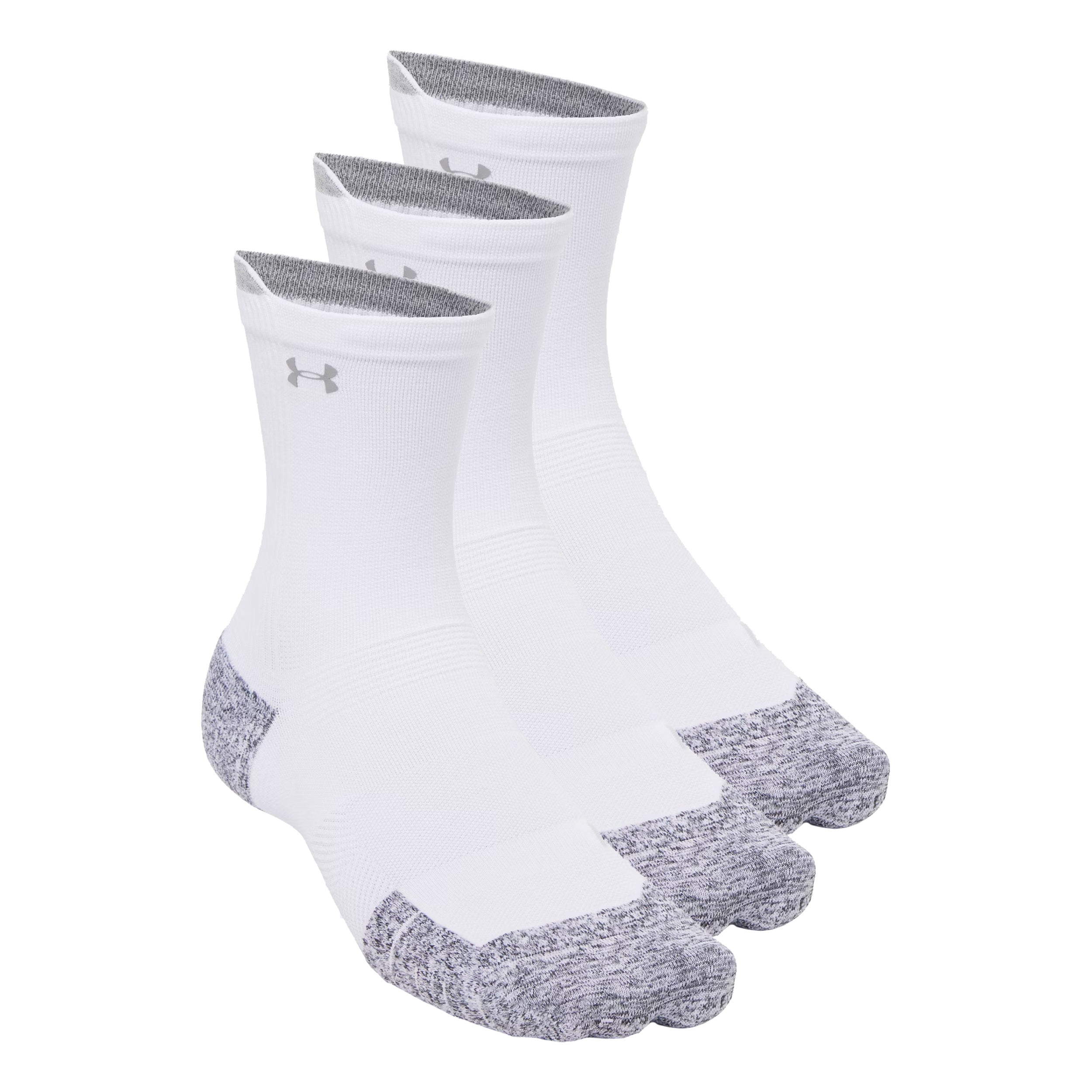 Under Armour Velociti Run Cush Crew 3pack Chaussettes de running Unisex - blanc, blanc