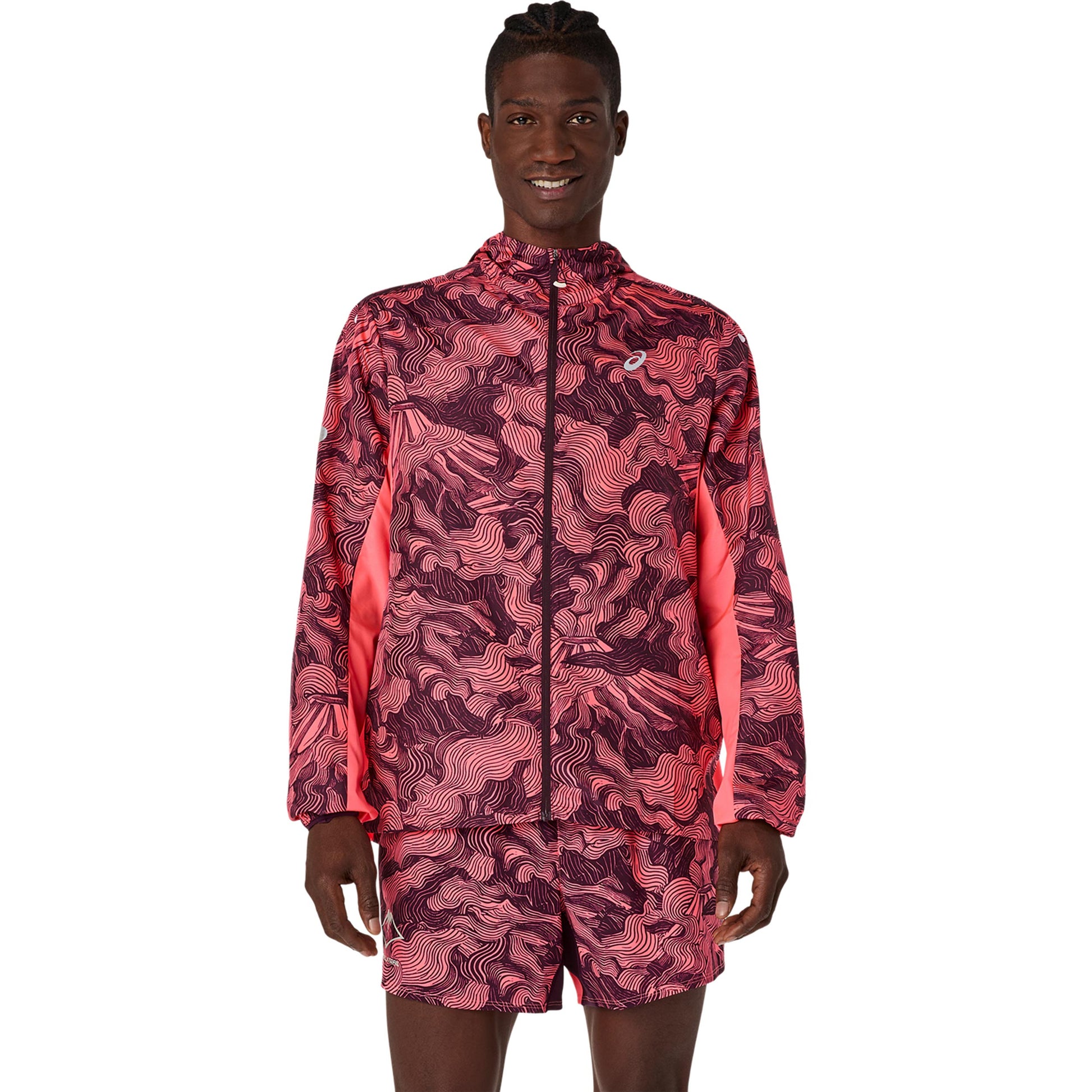 ASICS Fujitrail Packable  Veste running Hommes - corail, rouge vin