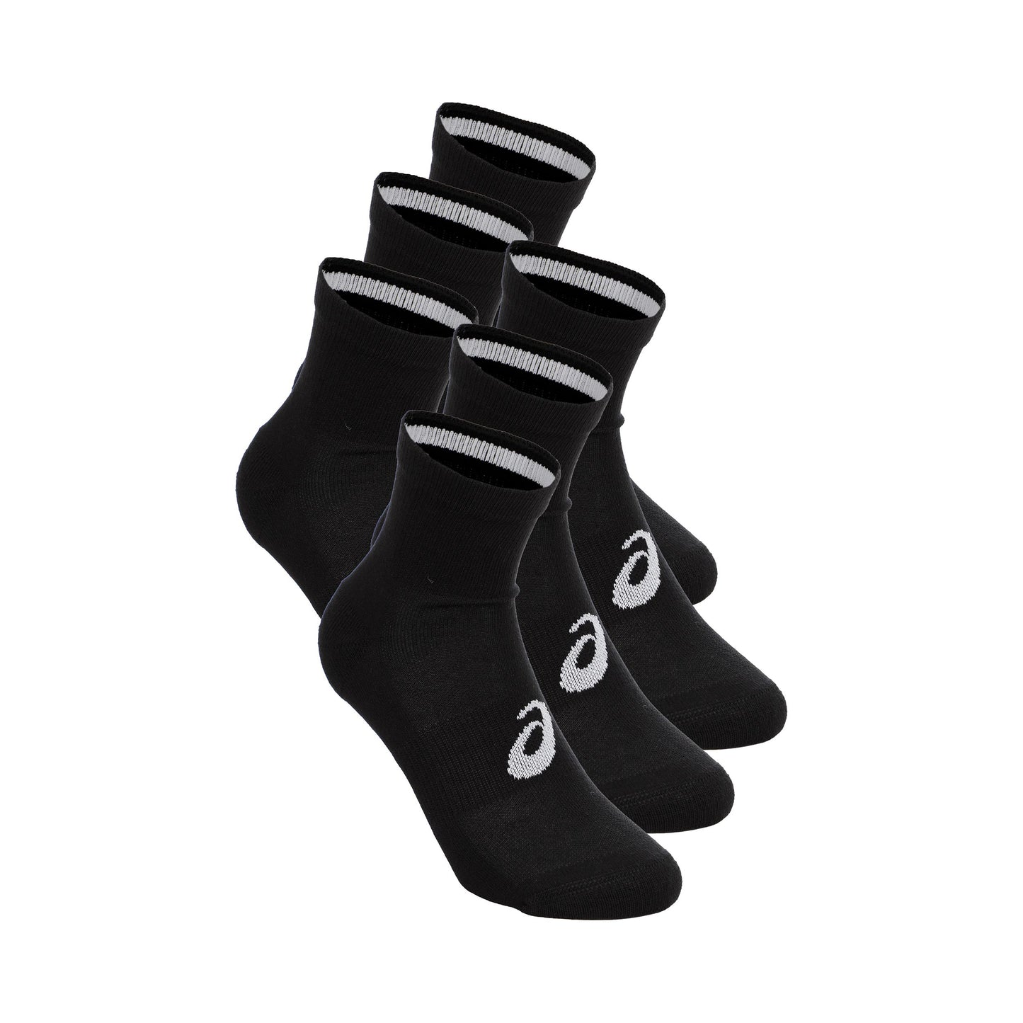 ASICS 6PPK Quarter Chaussettes de running Unisex-noir