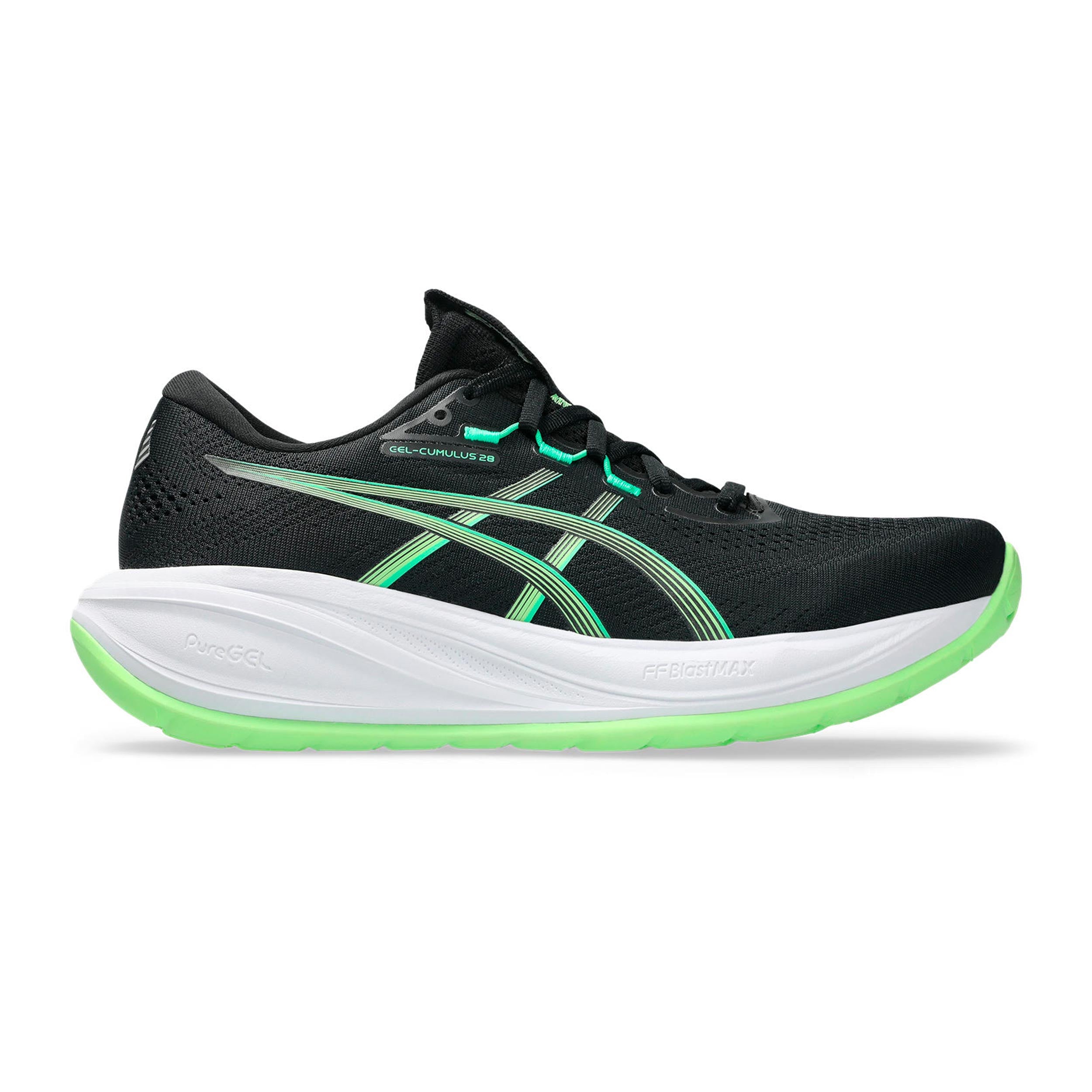 ASICS Gel-Cumulus 28 Chaussure de running sans stabilisateurs Hommes-noir, vert