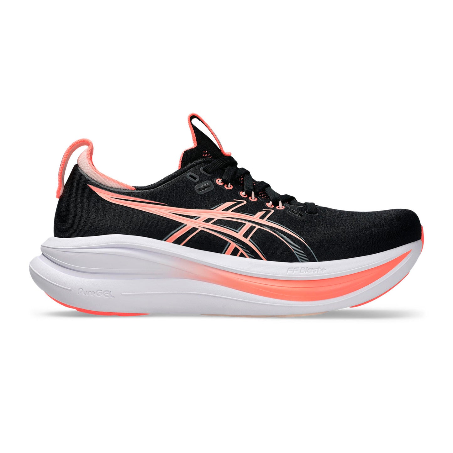 ASICS Gel-Nimbus 28 Chaussure de running sans stabilisateurs Femmes - noir, corail