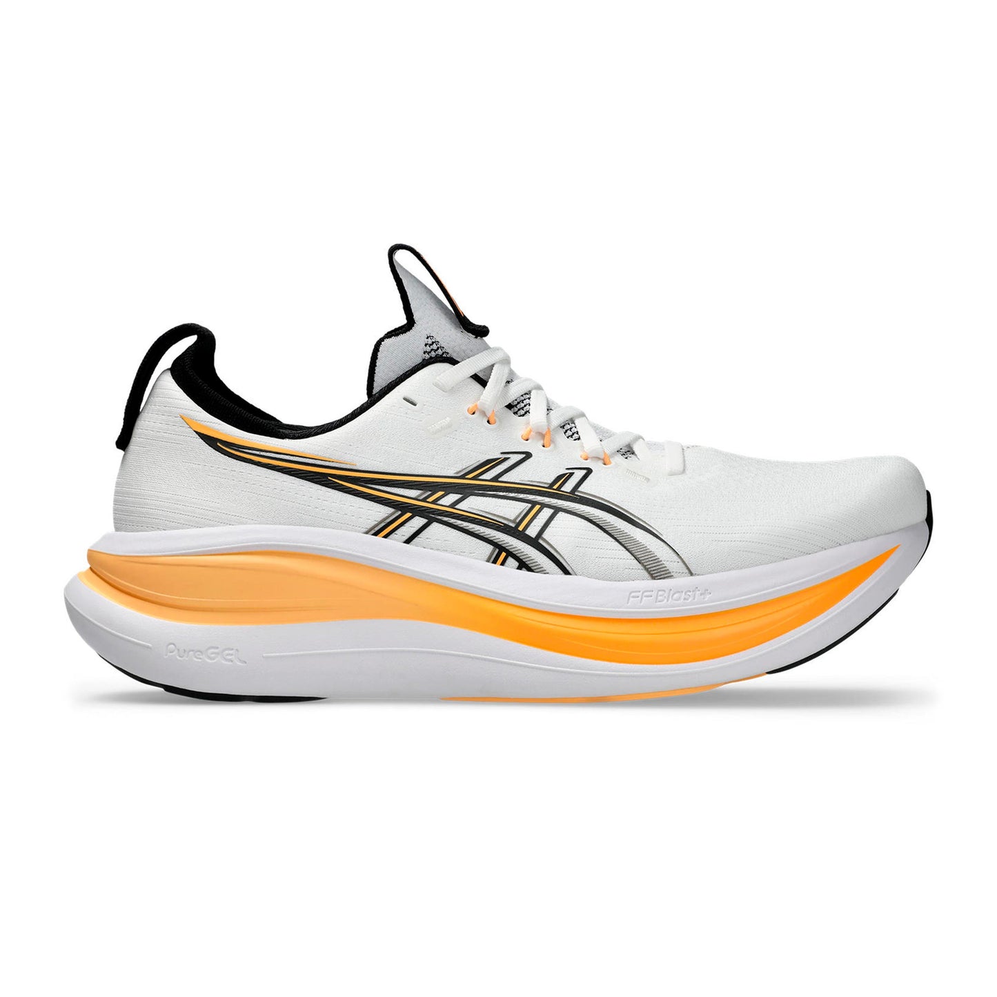 ASICS GEL-NIMBUS 28 Chaussure de running sans stabilisateurs Hommes - blanc, orange