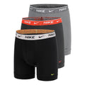 Essential Cotton Stretch Boxer Brief Caleçon - Pack de 3 Hommes-noir, anthracite