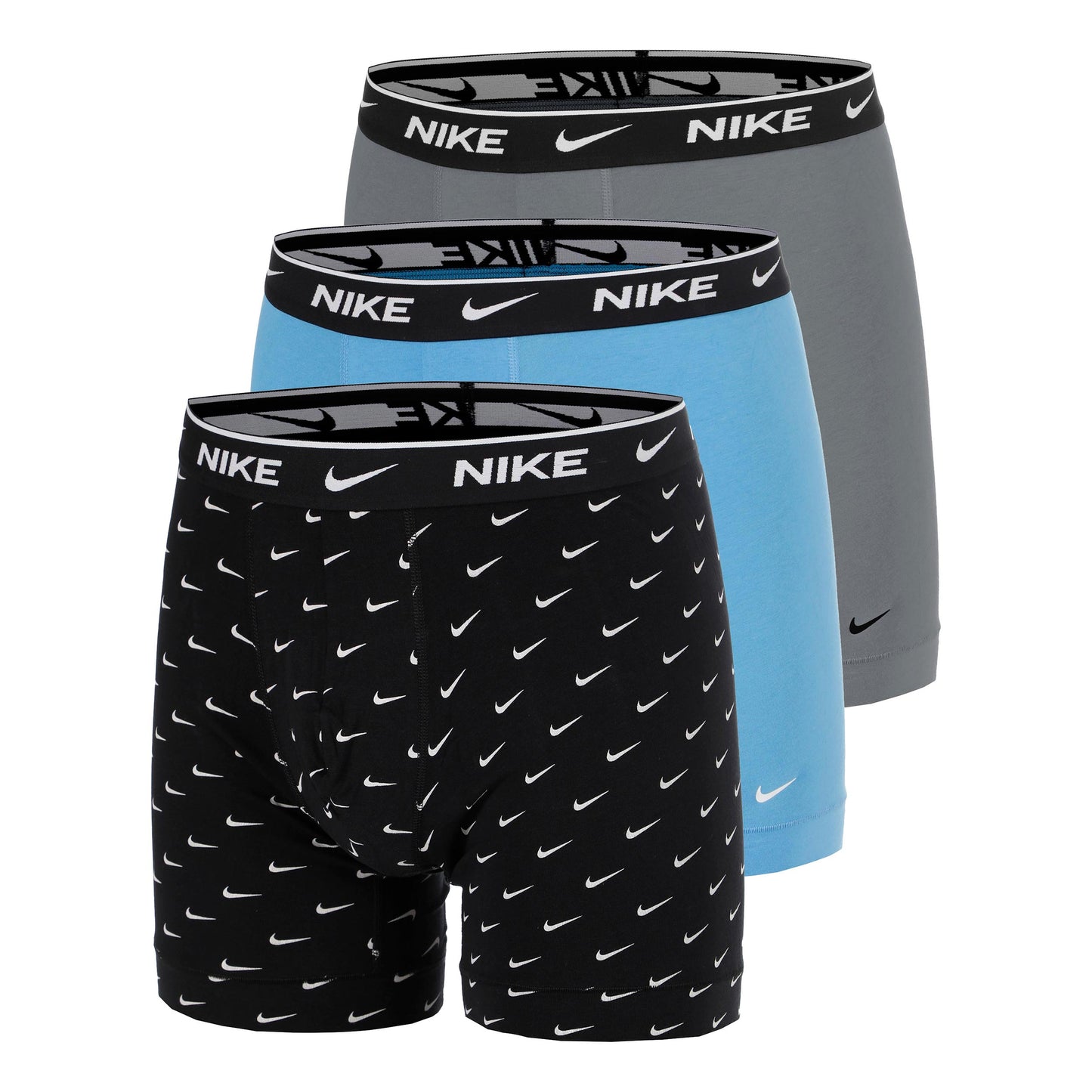 Nike Essential Cotton Stretch Caleçon Pack de 3 Hommes - noir, gris