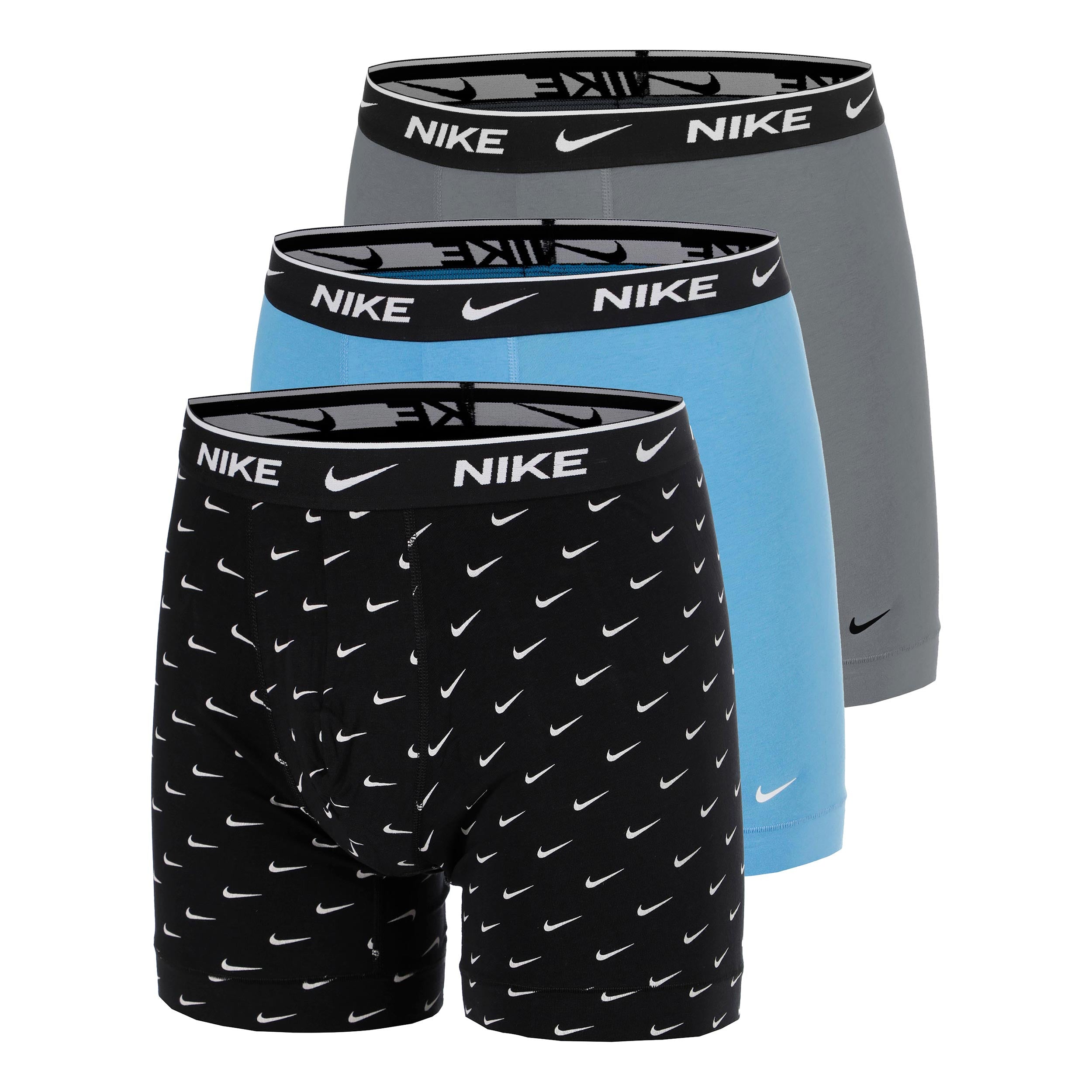 Nike Essential Cotton Stretch Boxer Brief Caleçon - Pack de 3 Hommes-noir, gris