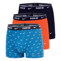 Essential Cotton Stretch Trunk Caleçon Pack de 3 Hommes - bleu clair, orange