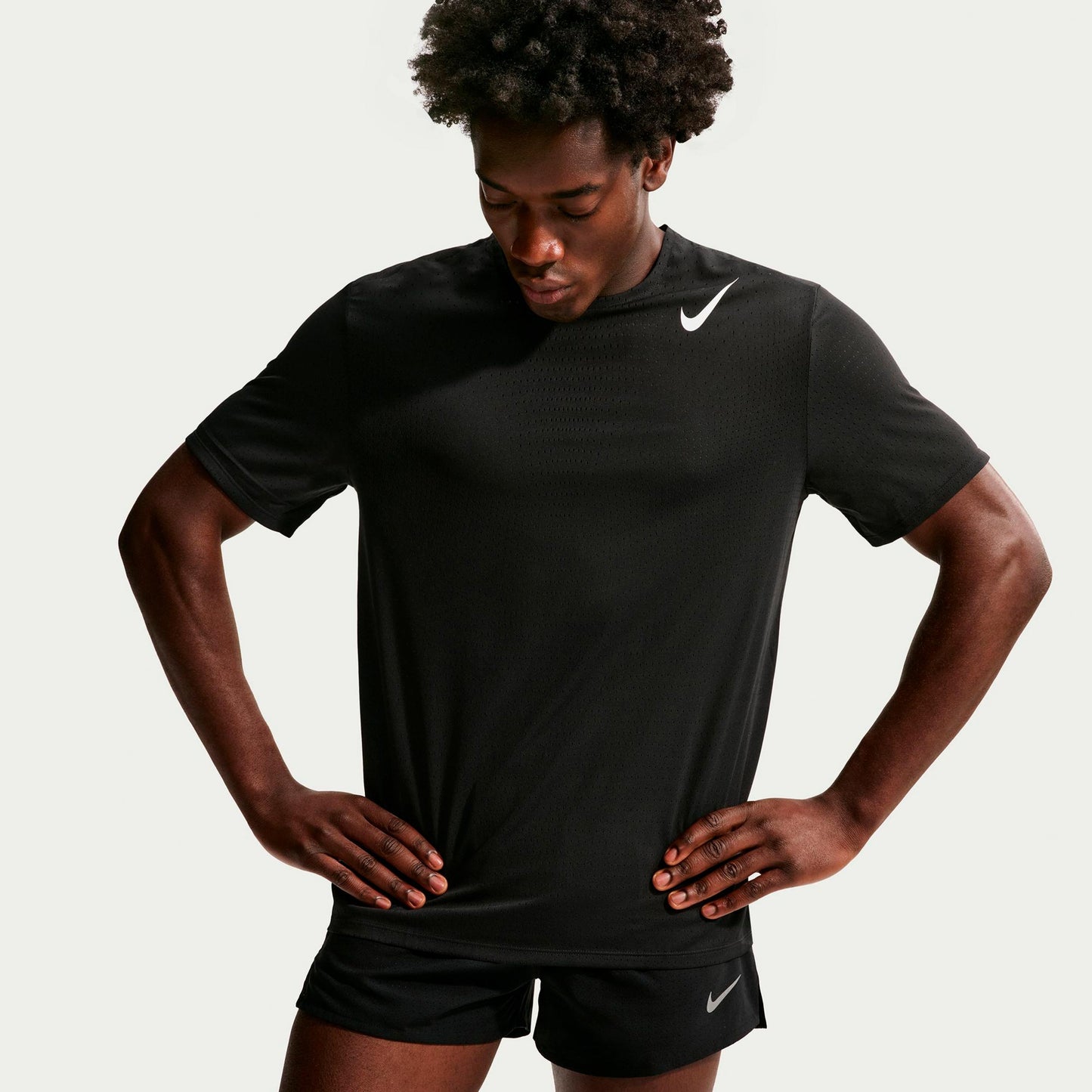 Nike Aeroswift Maillot de course Hommes - noir, blanc