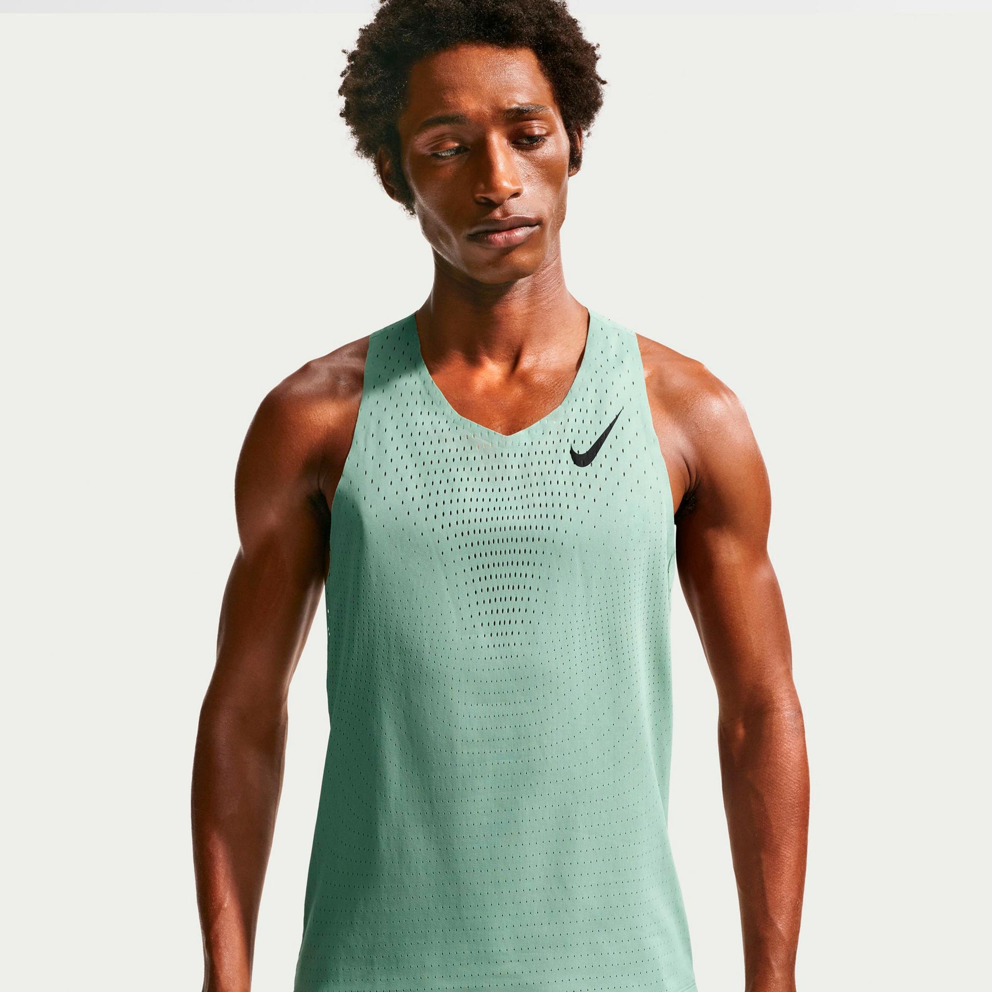 Nike AeroSwift Maillot de course Hommes - vert olive, noir