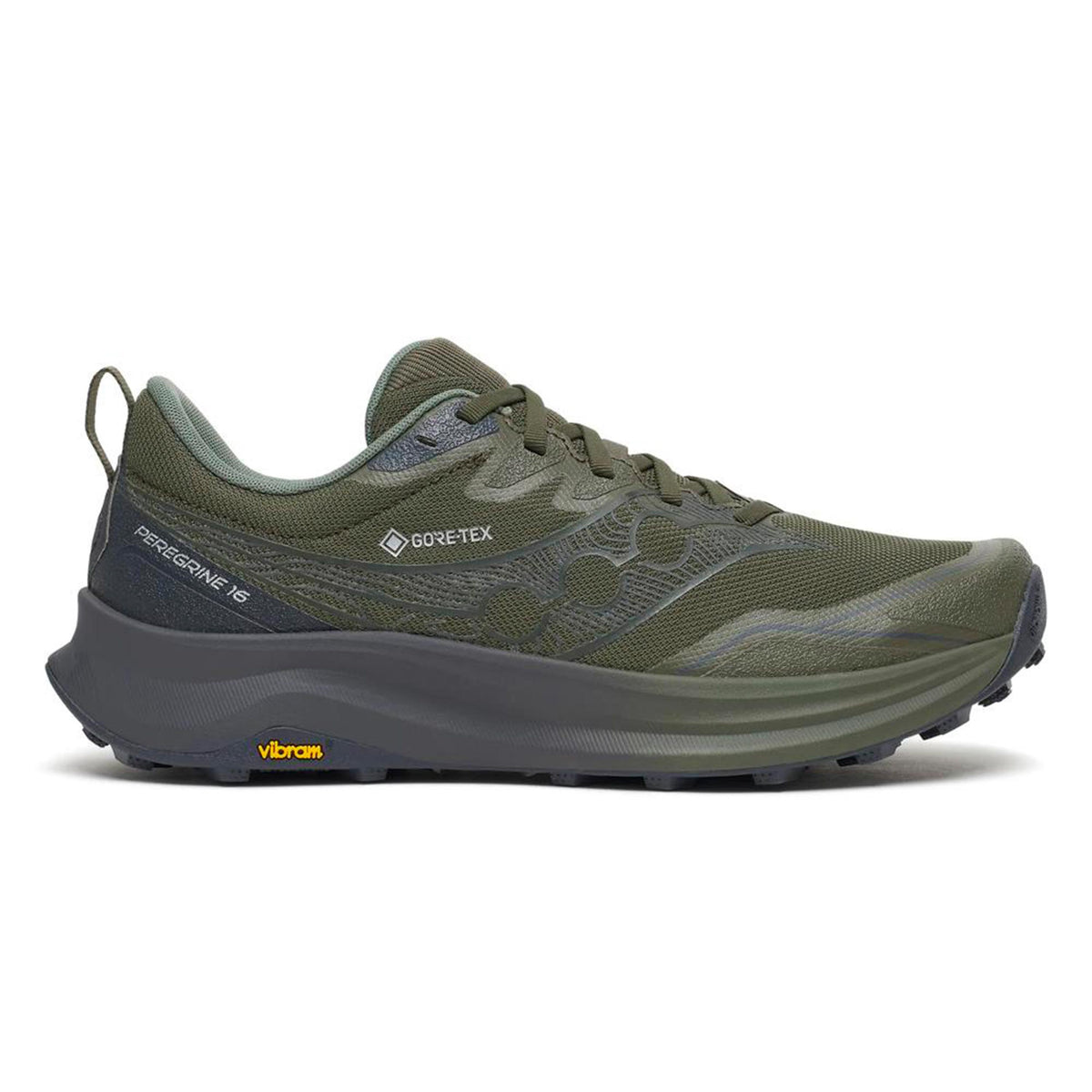 Saucony Peregrine 16 GTX Chaussure trail Hommes - vert olive, gris