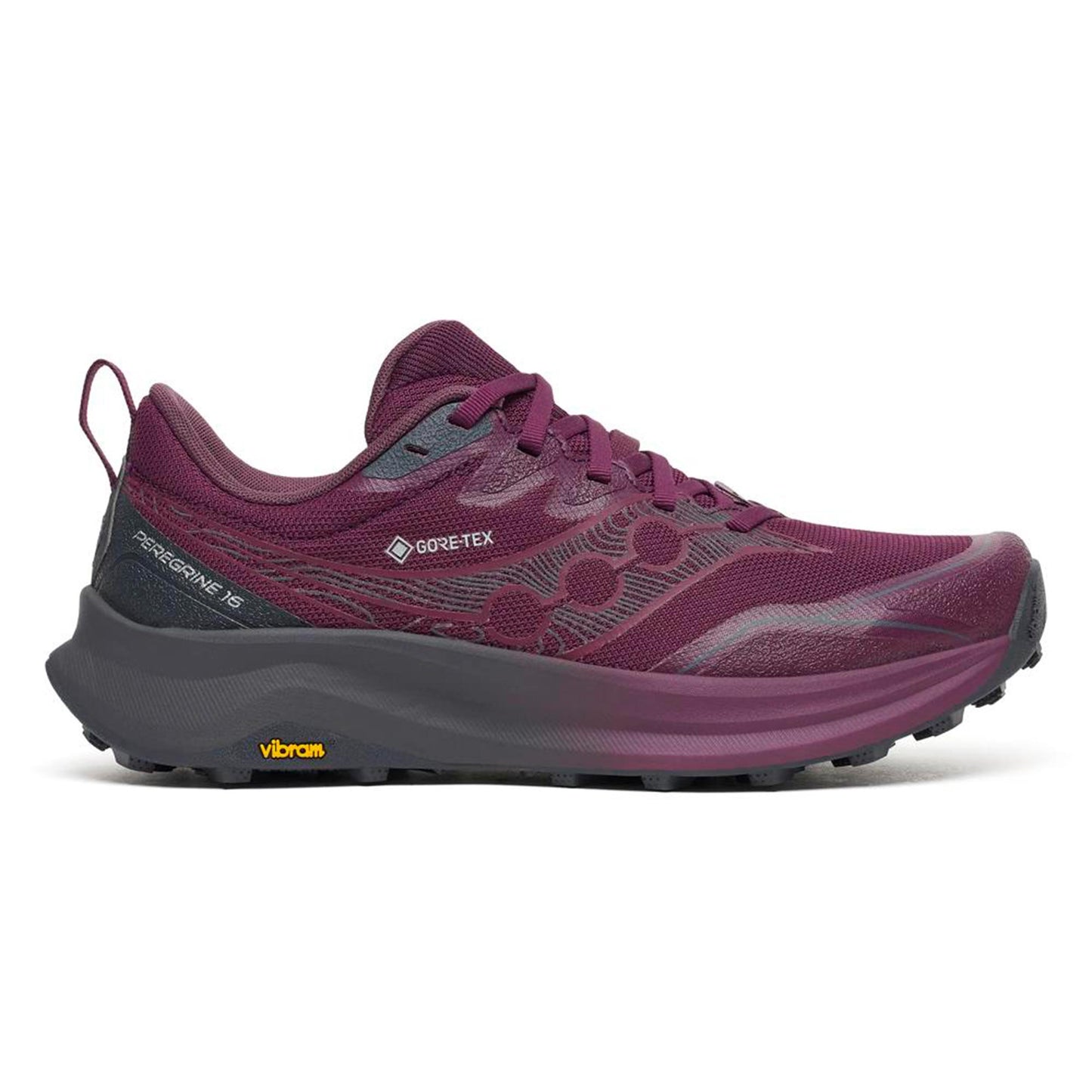 Saucony Peregrine 16 GTX Chaussure trail Femmes - rouge vin, gris